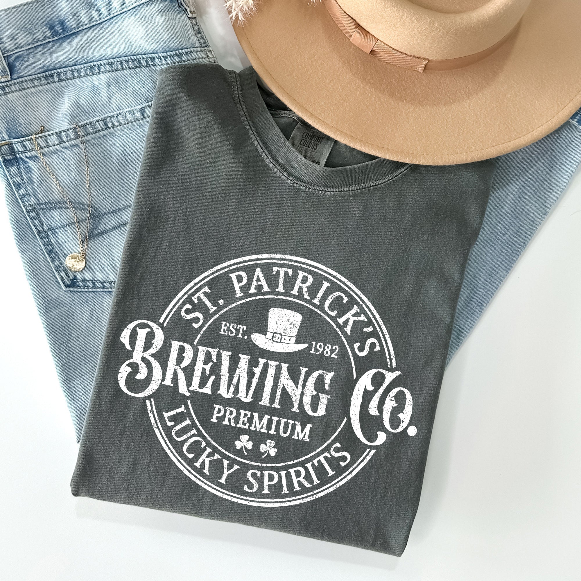 St. Patrick's Brewing Beer St. Patrick's Day Vintage Style Edition Comfort Colors Tee
