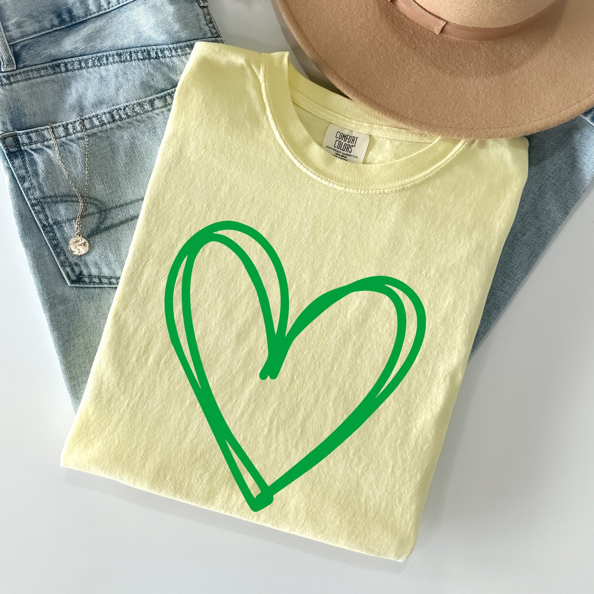 Double Heart St Patrick's Day Vintage Emblem Celebrates Irish Heritage Comfort Colors Tee