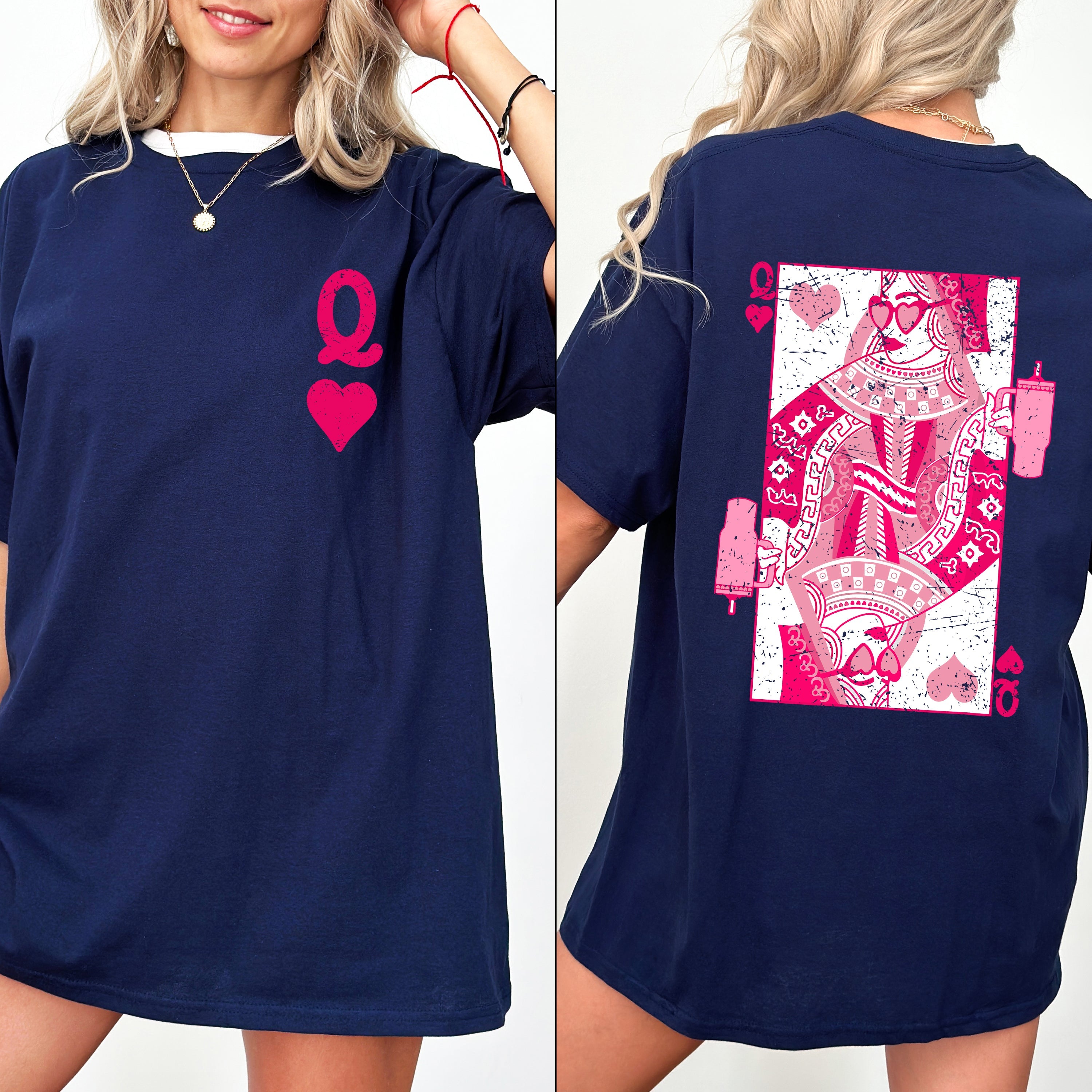 Queen of Hearts, Cards, Games, Valentine's Day Vintage Style Edition Comfort Colors Tee