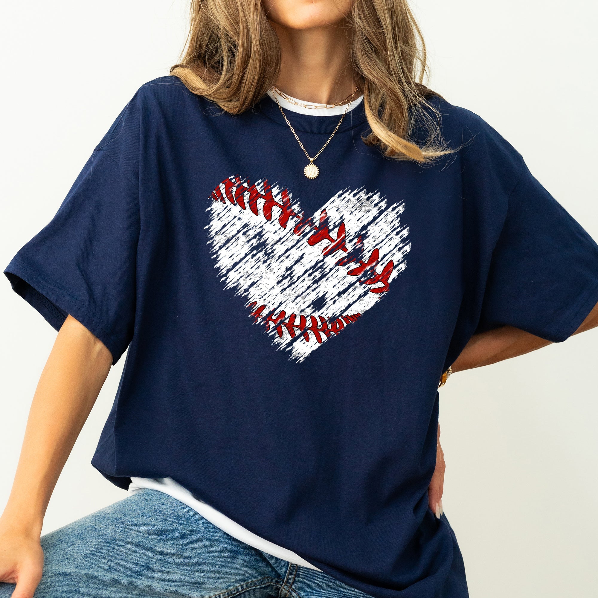 Retro Baseball Heart Vintage Look Soft Everyday Classic Comfort Colors Tee Made For All Day Comfort