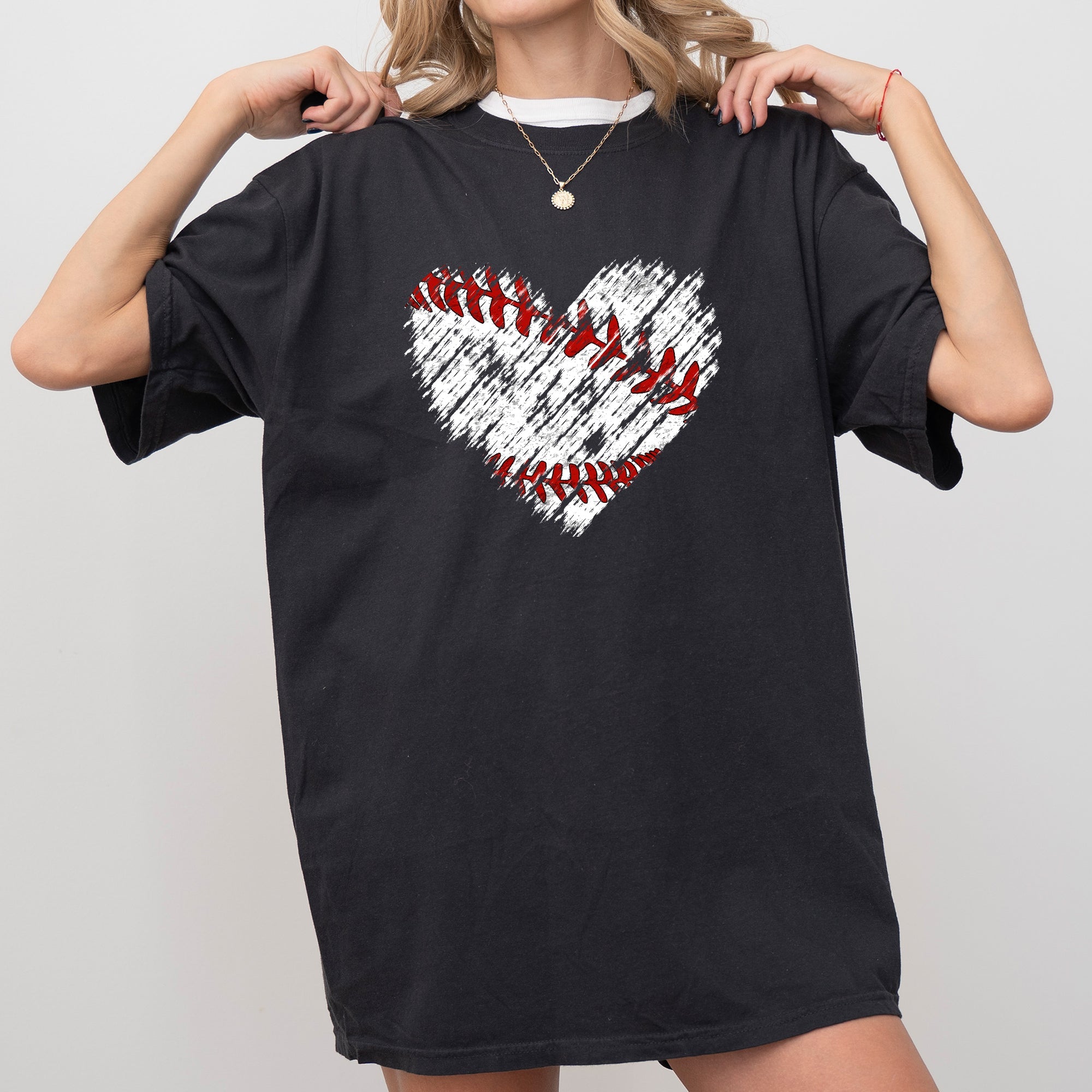 Retro Baseball Heart Vintage Look Soft Everyday Classic Comfort Colors Tee Made For All Day Comfort