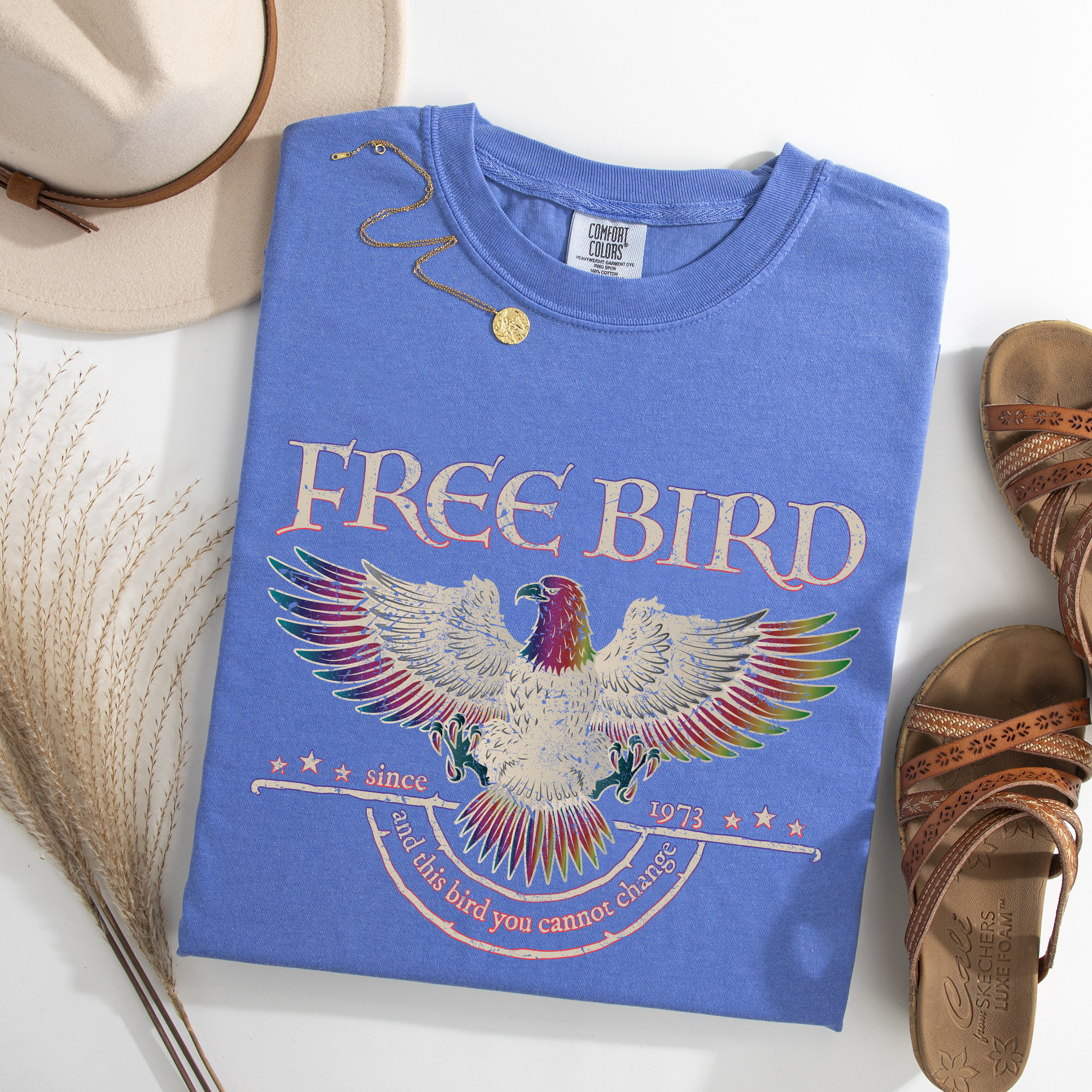 Free Bird Vintage Rock Anthem Retro Concert Classic Jam Session Memorial Edition Limited Comfort Colors Tee