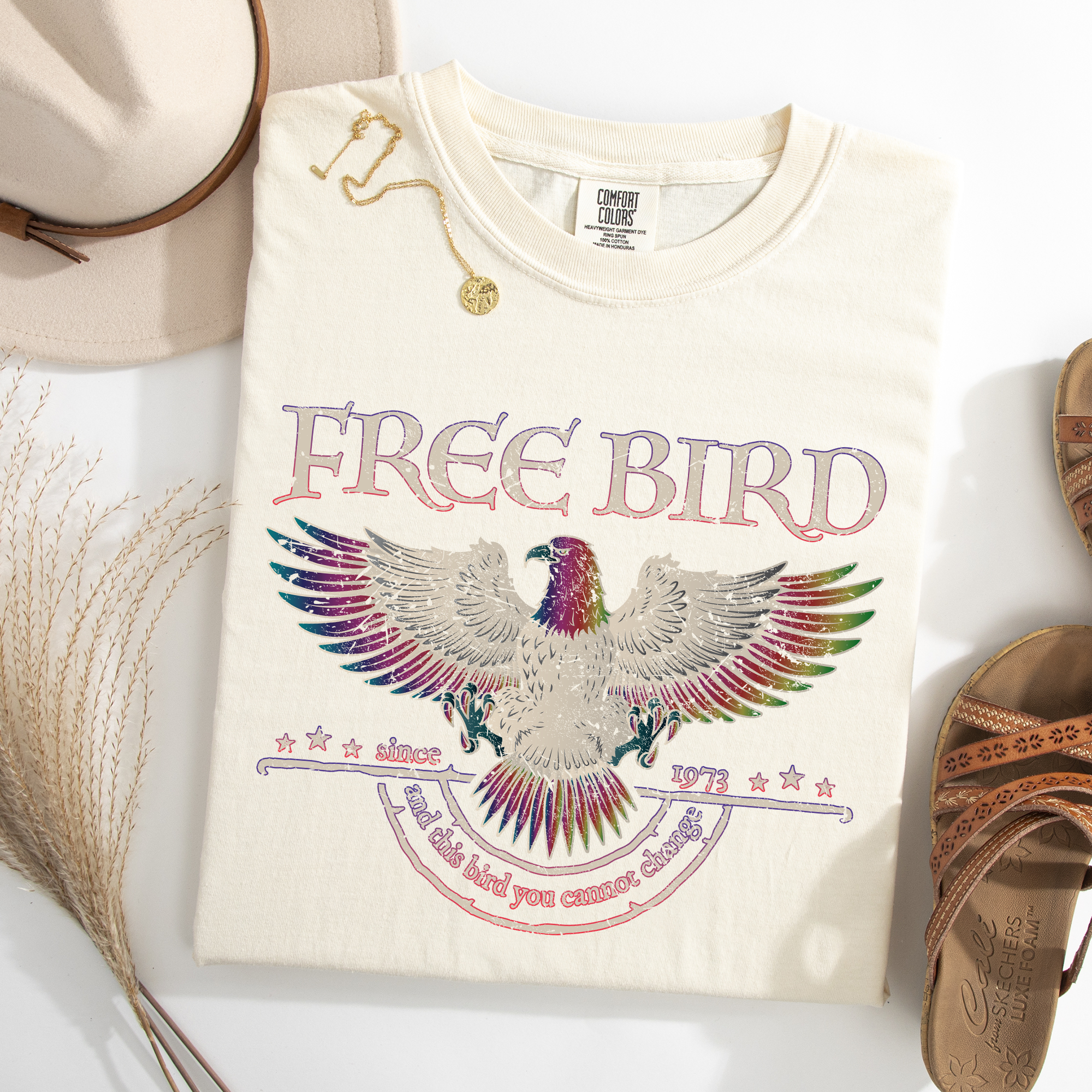 Free Bird Vintage Rock Anthem Retro Concert Classic Jam Session Memorial Edition Limited Comfort Colors Tee