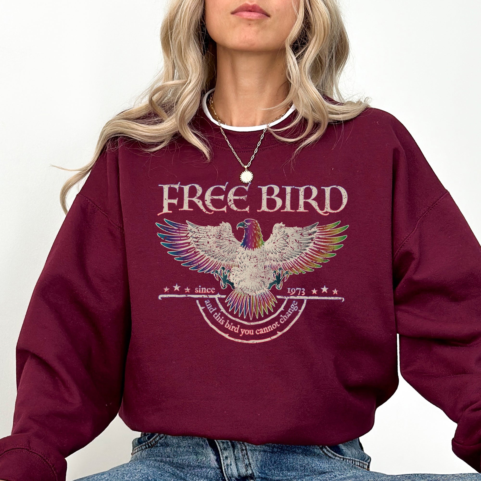 Free Bird Band Old School Band Retro Music Rock Band Classic Rock Anthem Sweatshirt