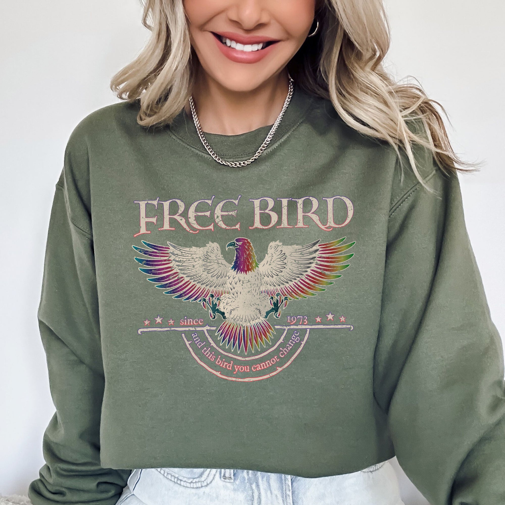Free Bird Band Old School Band Retro Music Rock Band Classic Rock Anthem Sweatshirt