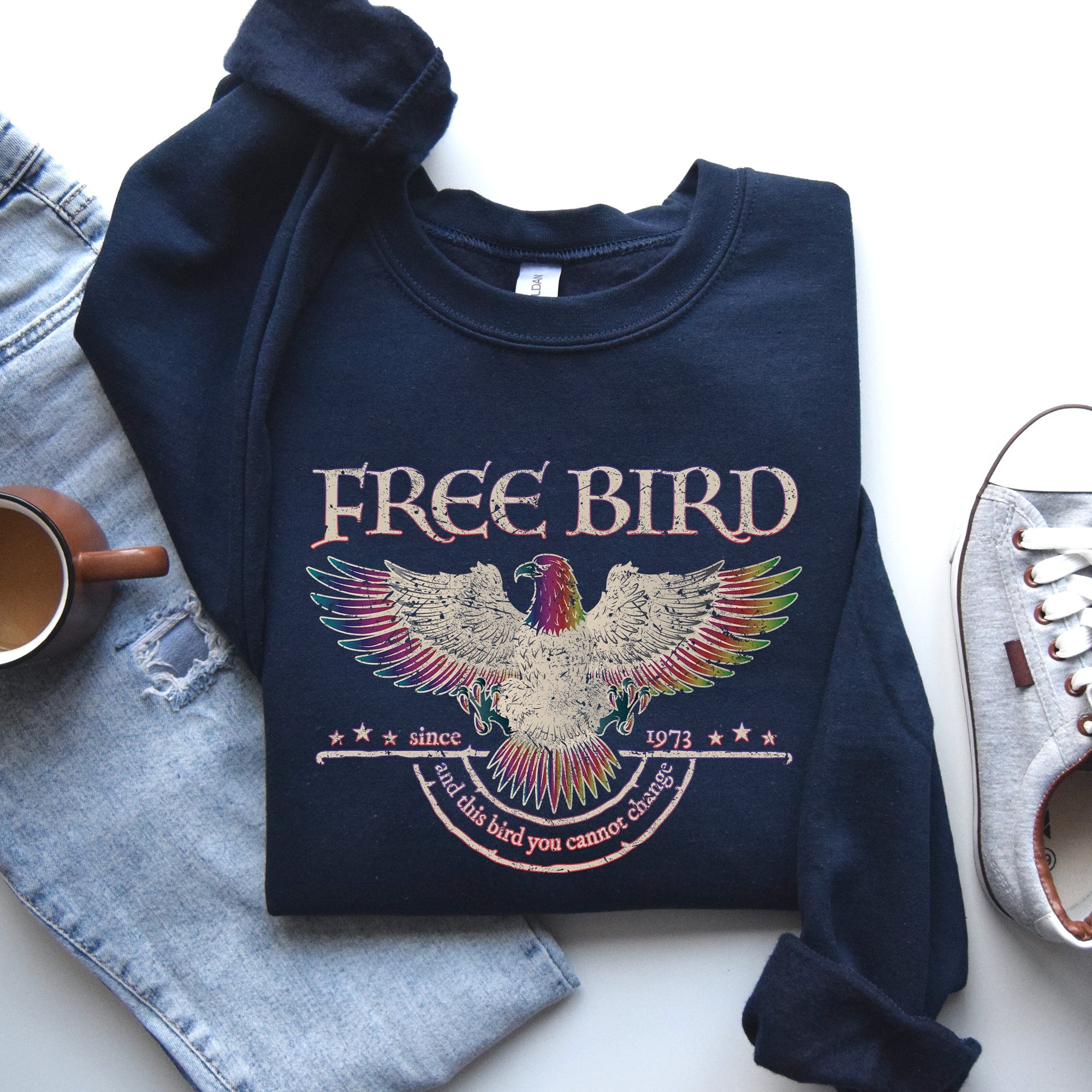 Free Bird Band Old School Band Retro Music Rock Band Classic Rock Anthem Sweatshirt
