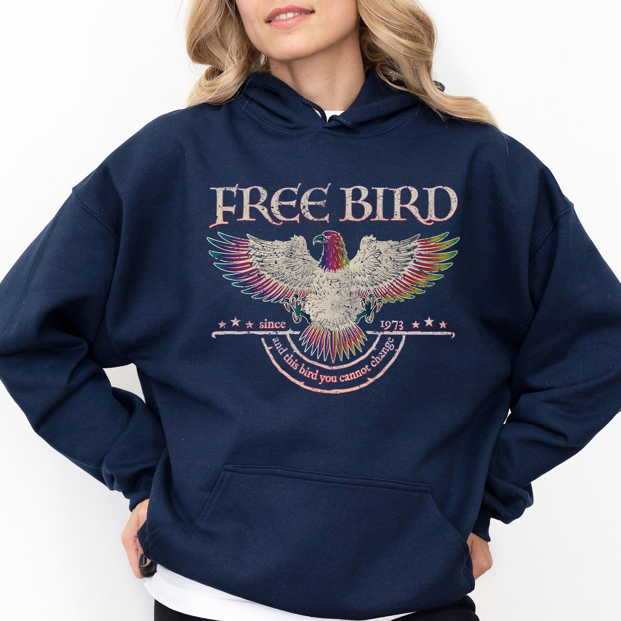 Free Bird Old School Band Retro Rock Graphic Hoodie For Nostalgic Music Lovers Fans Everywhere
