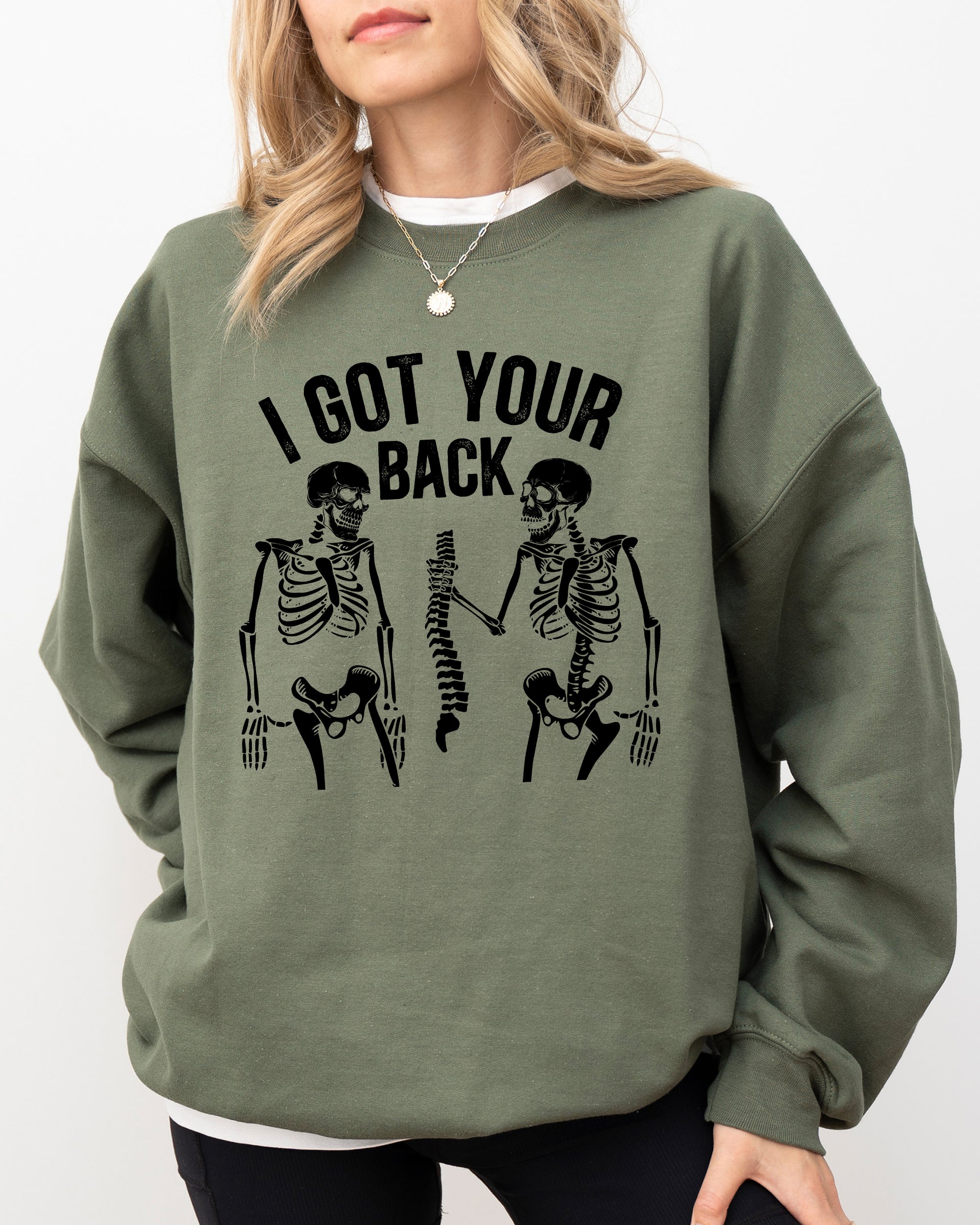 I Got Your Back Skeleton Witch Halloween Spooky Costume Design Graphic Edition Sweatshirt