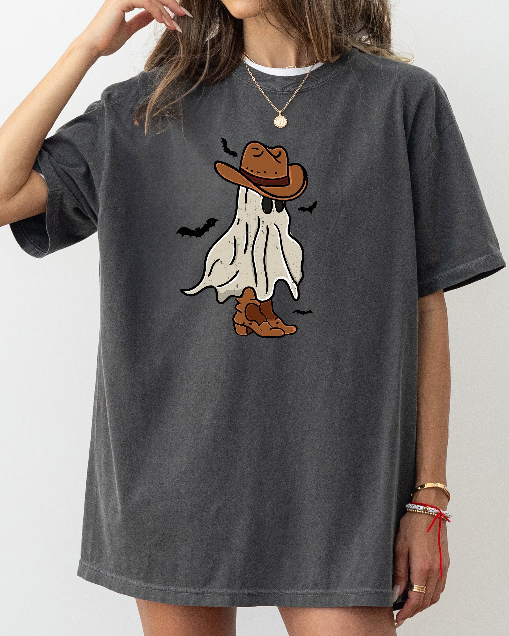 Mini Cowboy Ghost Witch Halloween Spooky Meme Graphic Limited Edition Comfort Colors Tee