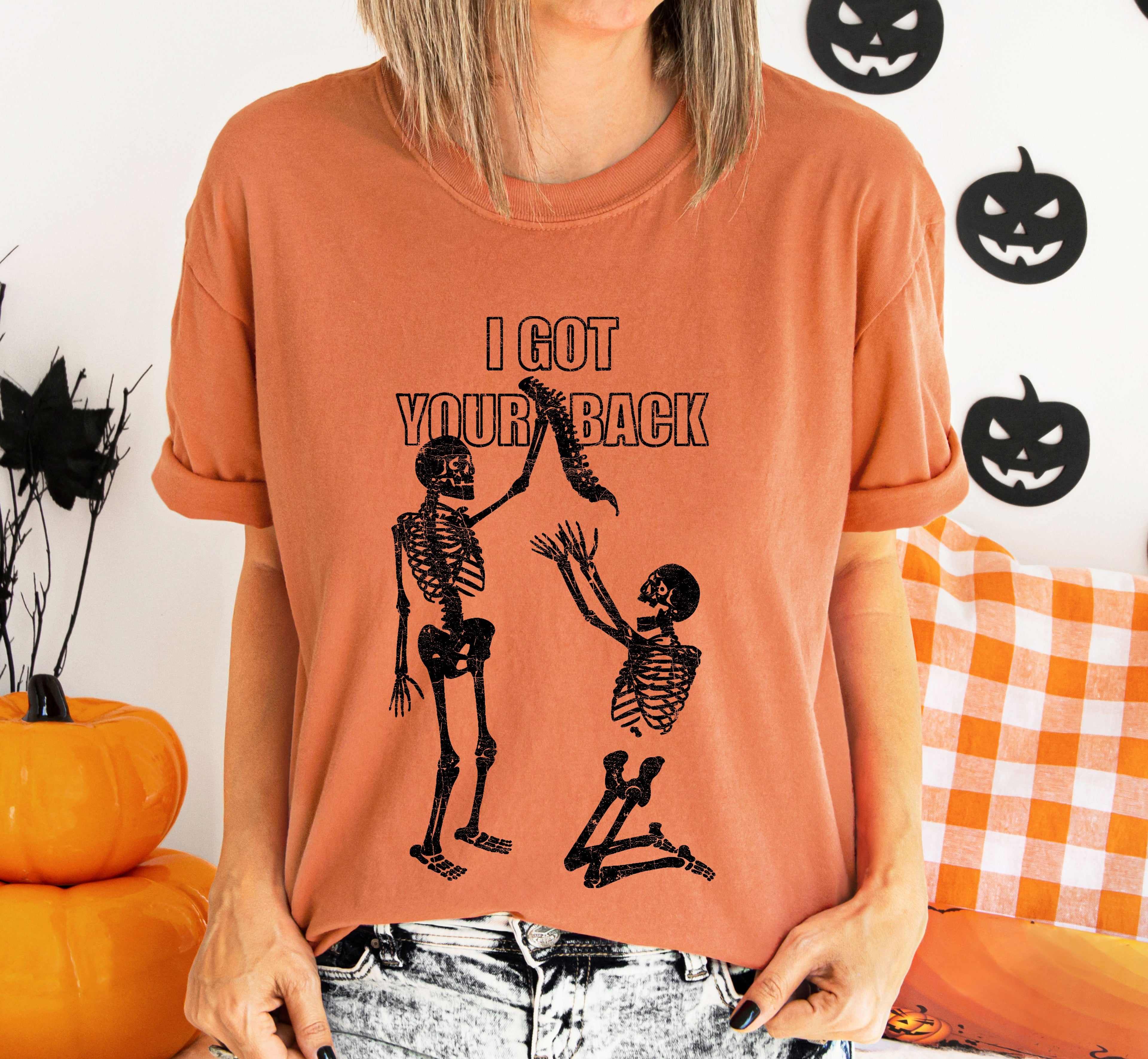 I Got Your Back, Funny Skeleton Retro Vintage Graphic Artwork Collection Comfort Colors Tee