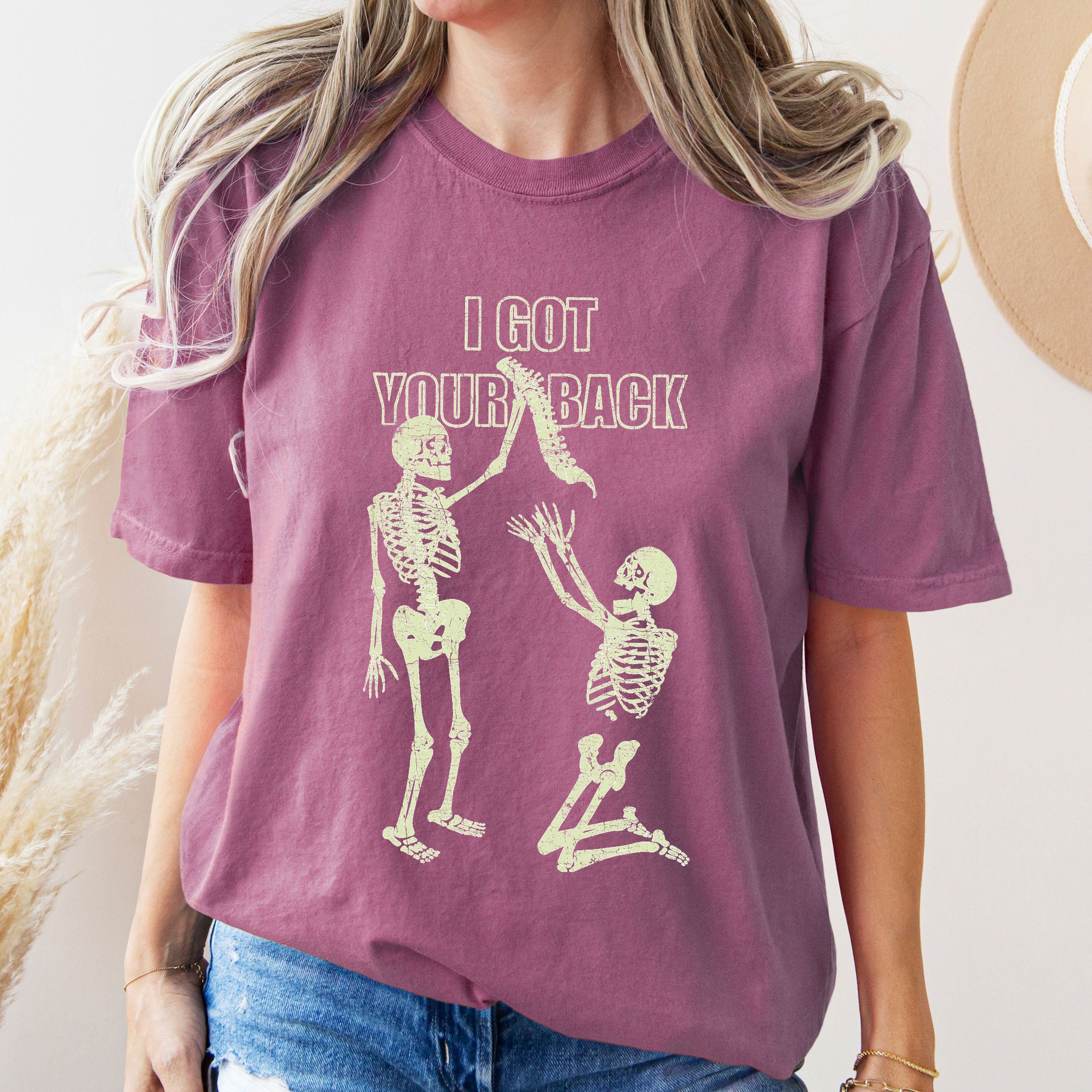 I Got Your Back, Funny Skeleton Retro Vintage Graphic Artwork Collection Comfort Colors Tee