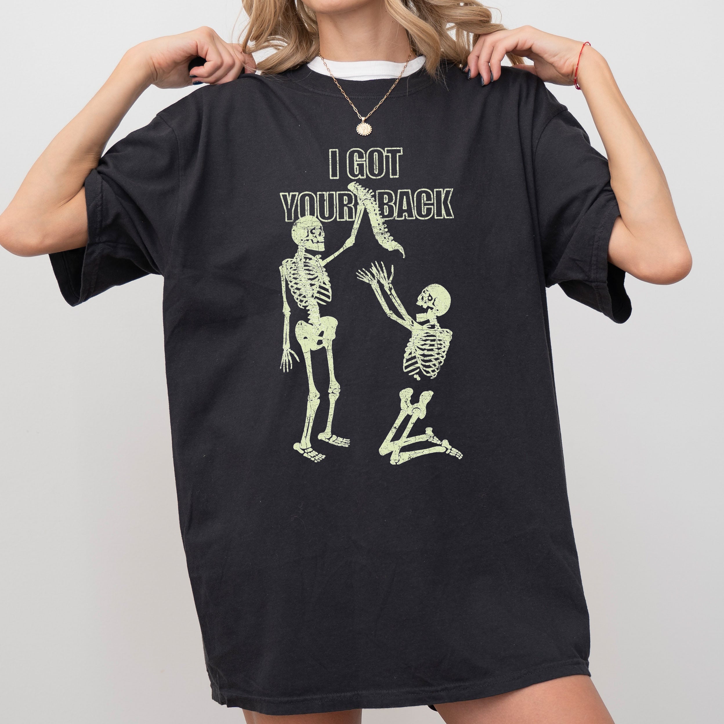 I Got Your Back, Funny Skeleton Retro Vintage Graphic Artwork Collection Comfort Colors Tee