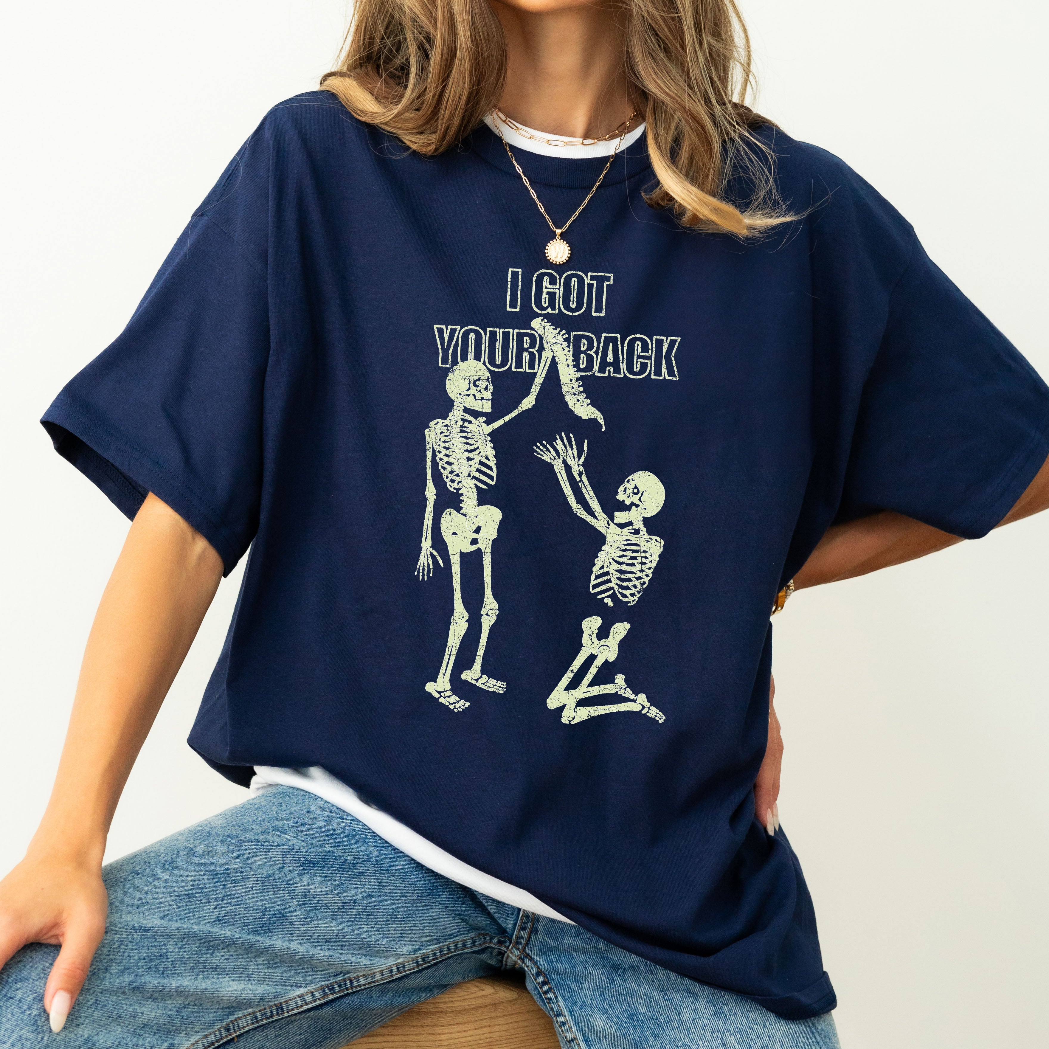 I Got Your Back, Funny Skeleton Retro Vintage Graphic Artwork Collection Comfort Colors Tee