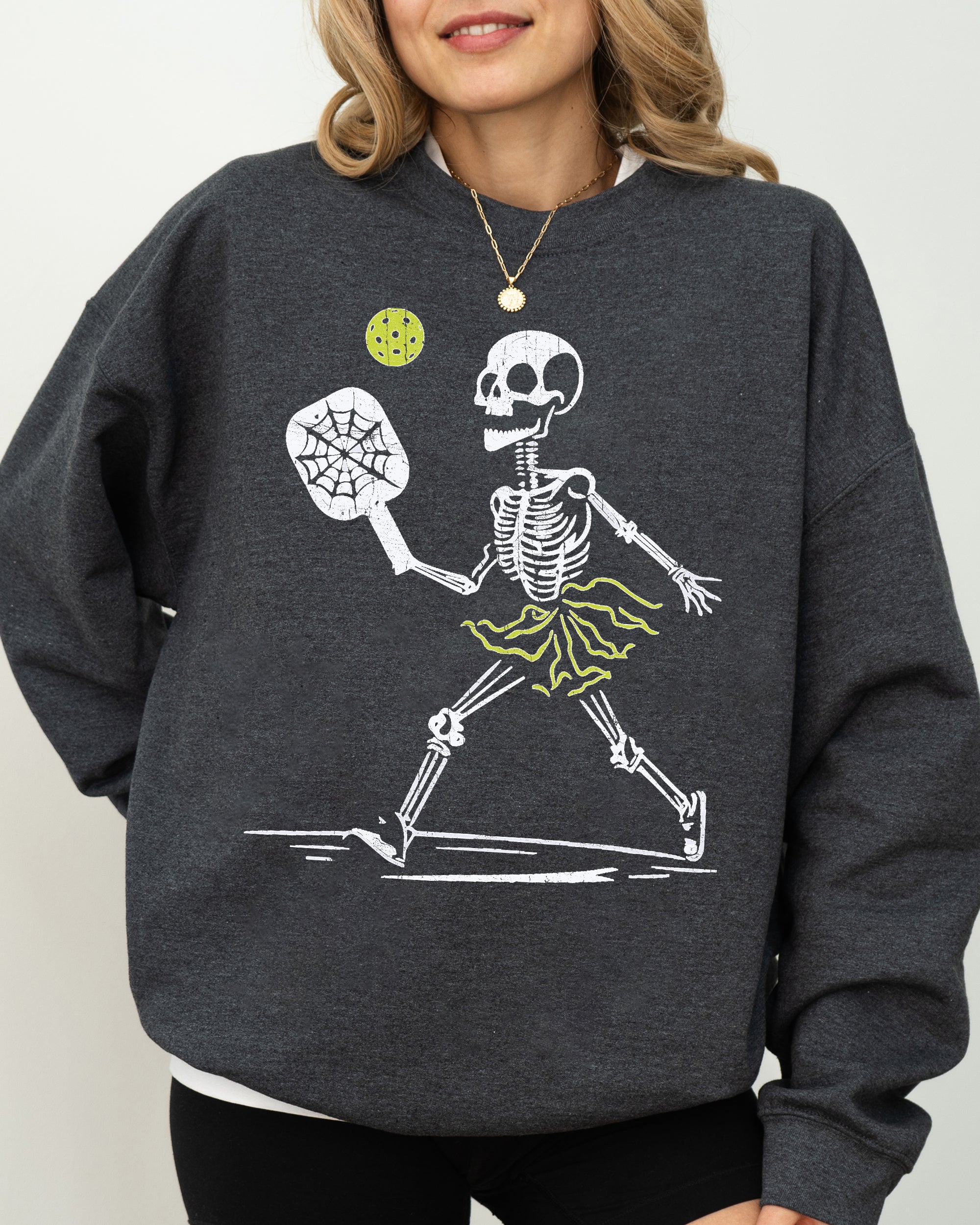 Pickleball Skeleton Witch Meme Halloween Spooky Costume Exclusive Limited Edition Sweatshirt