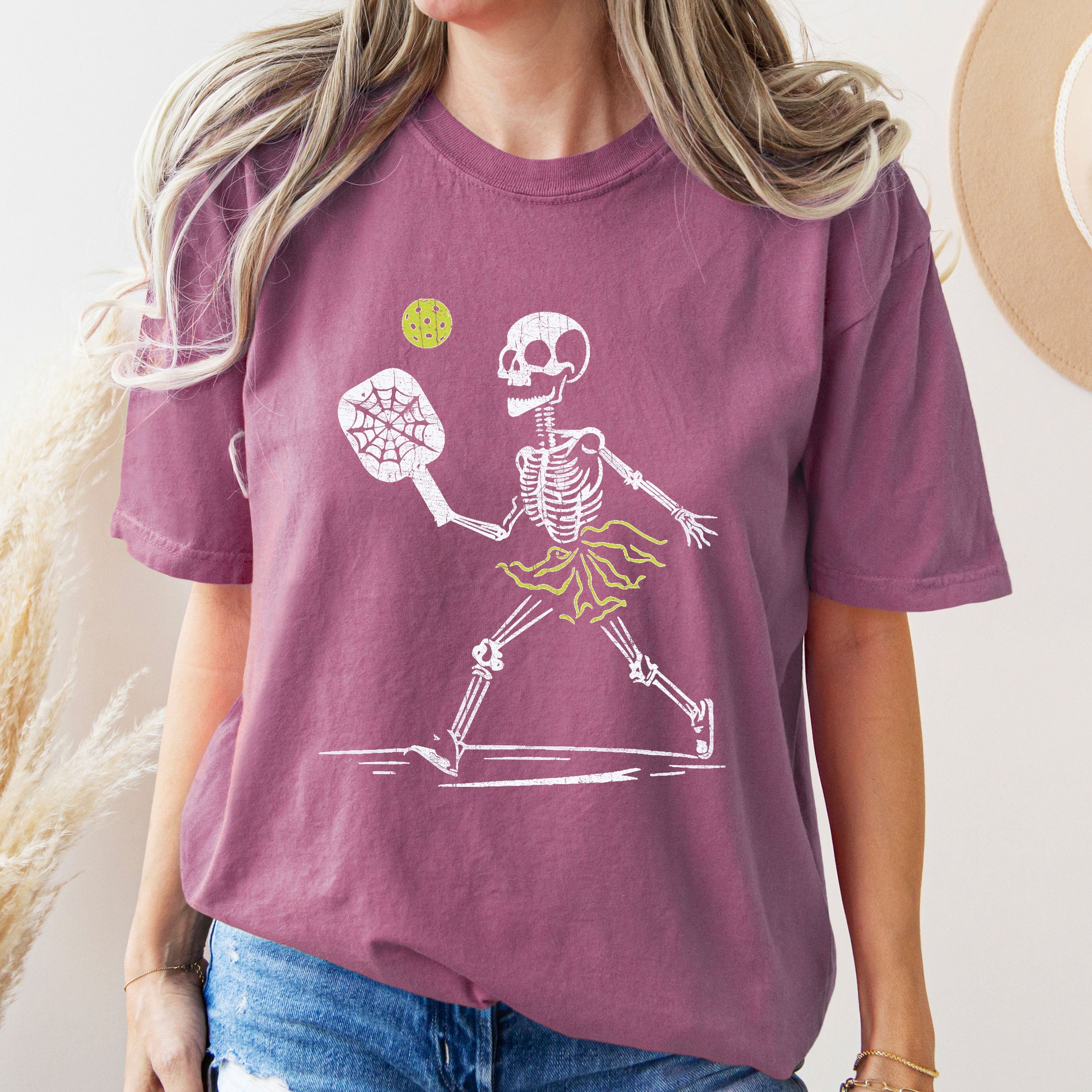 Skeleton Pickleball Funny Retro Aesthetic Vintage Classic Limited Edition Comfort Colors Tee