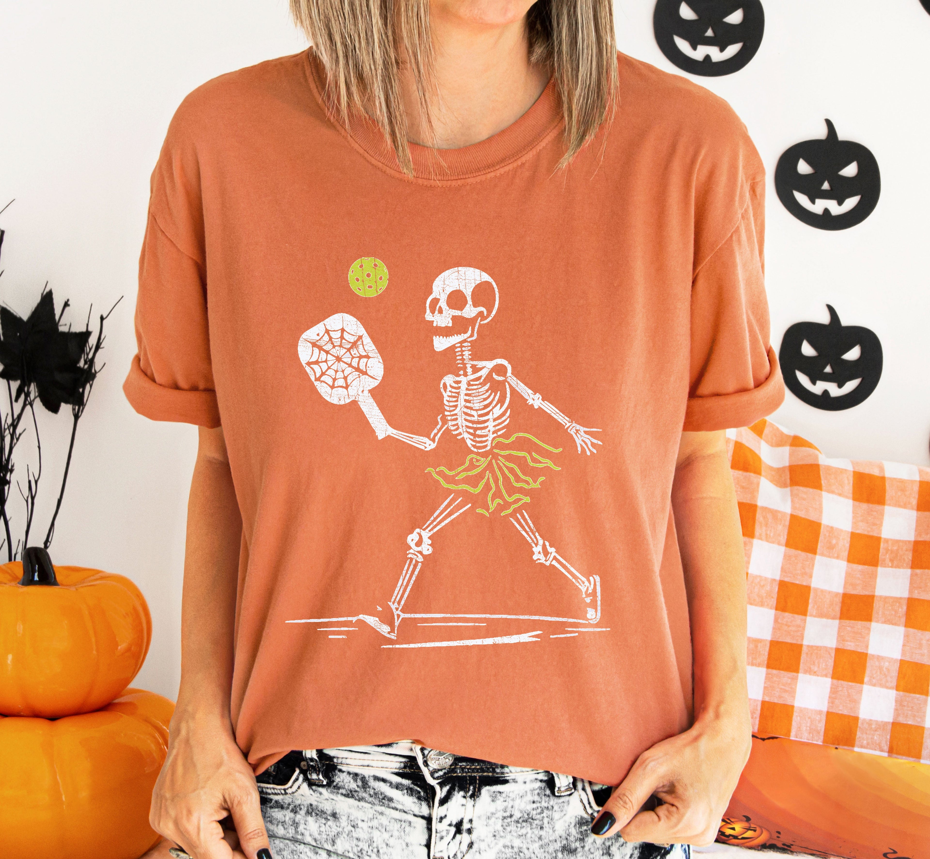 Skeleton Pickleball Funny Retro Aesthetic Vintage Classic Limited Edition Comfort Colors Tee