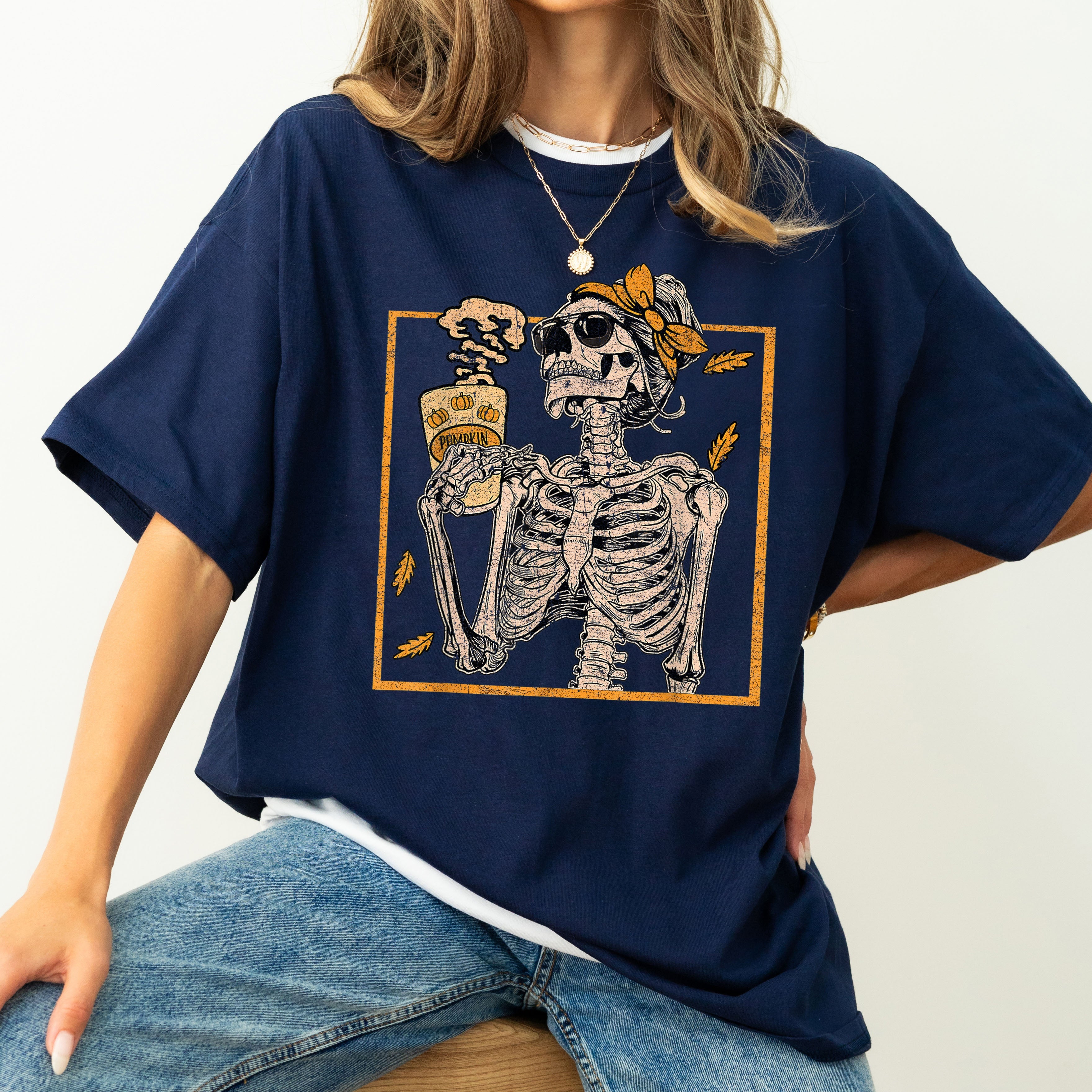 Coffee Lover Skeleton Lady Mom Retro Aesthetic Vintage Graphic Comfort Colors Tee