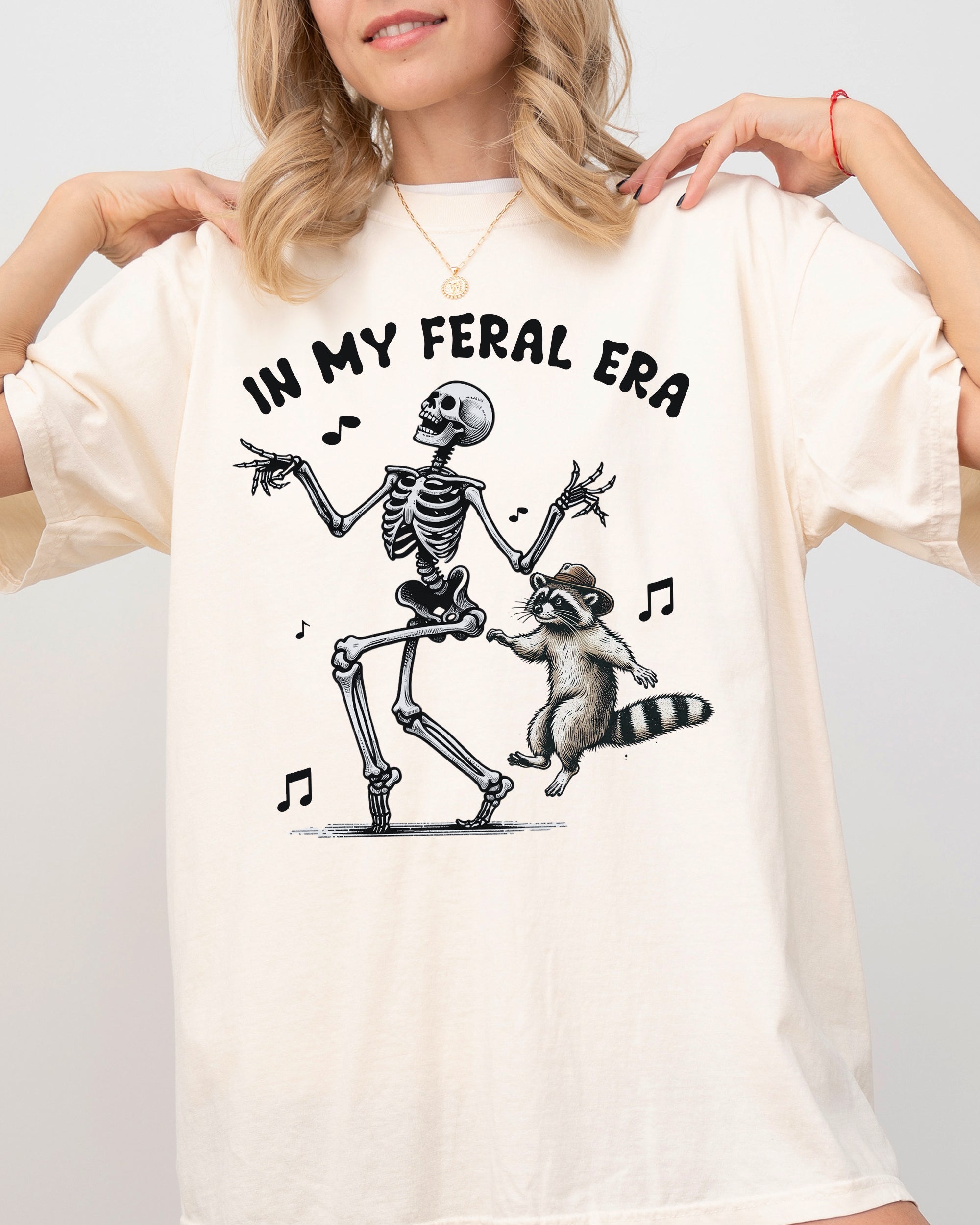 In My Feral Era Skeleton Ghost Vintage Western Witch Meme Halloween Costume Comfort Colors Tee