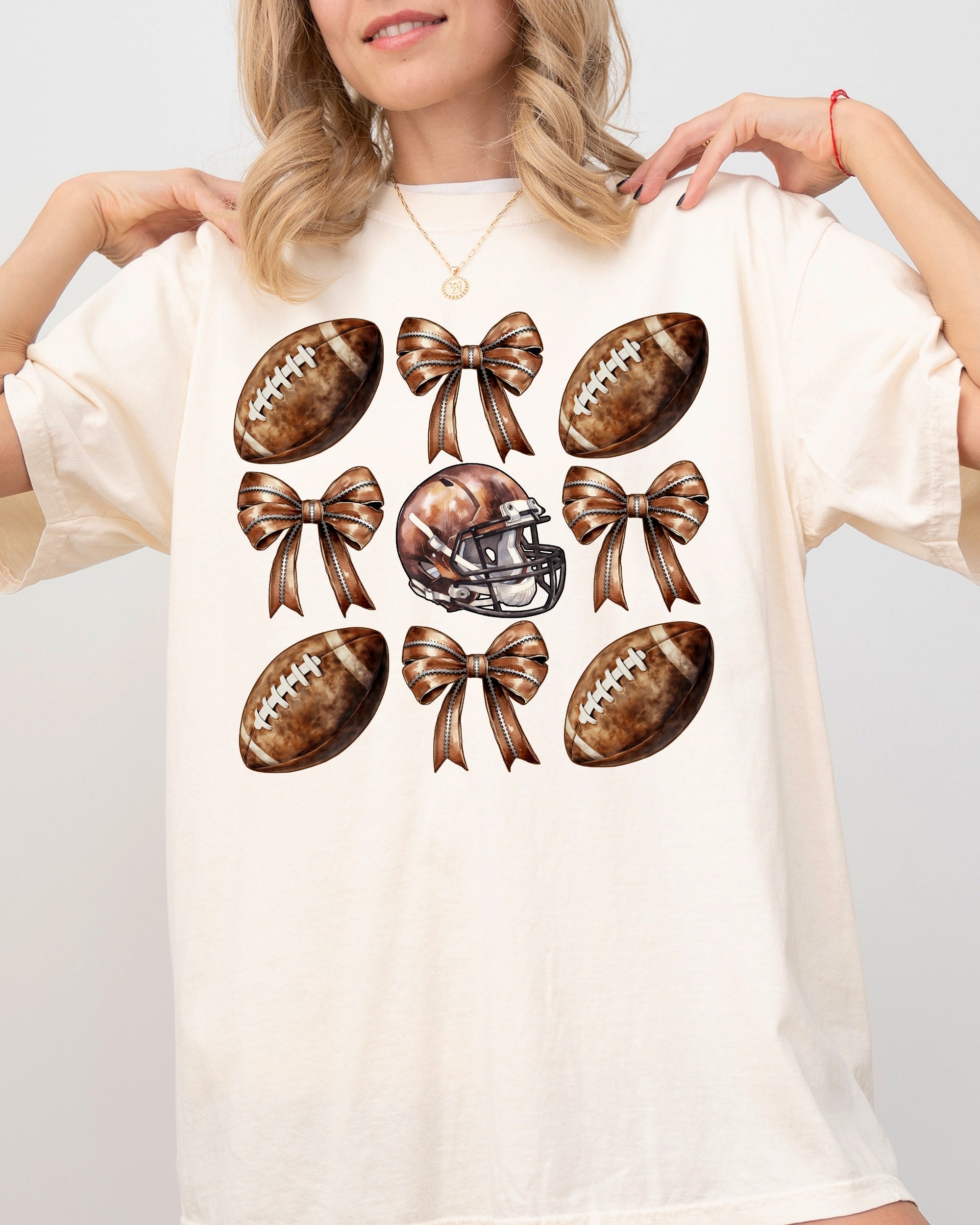 Football Bow Western Witch Meme Halloween Costume Design Collection Comfort Colors Tee