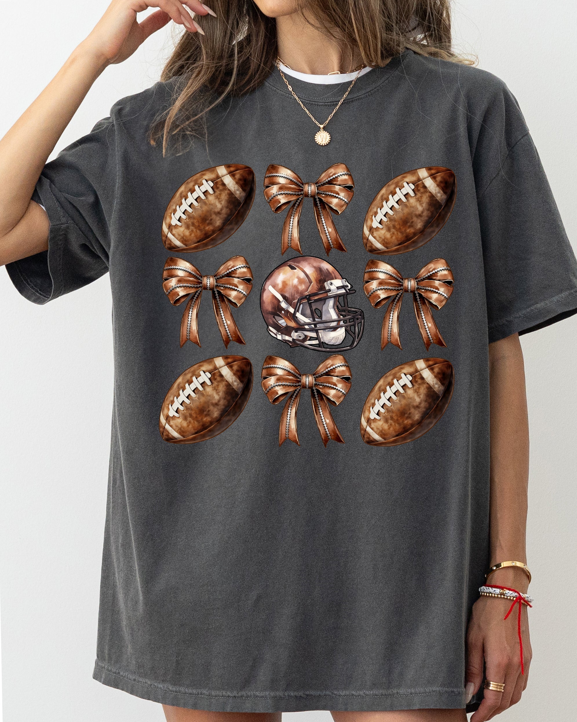 Football Bow Western Witch Meme Halloween Costume Design Collection Comfort Colors Tee