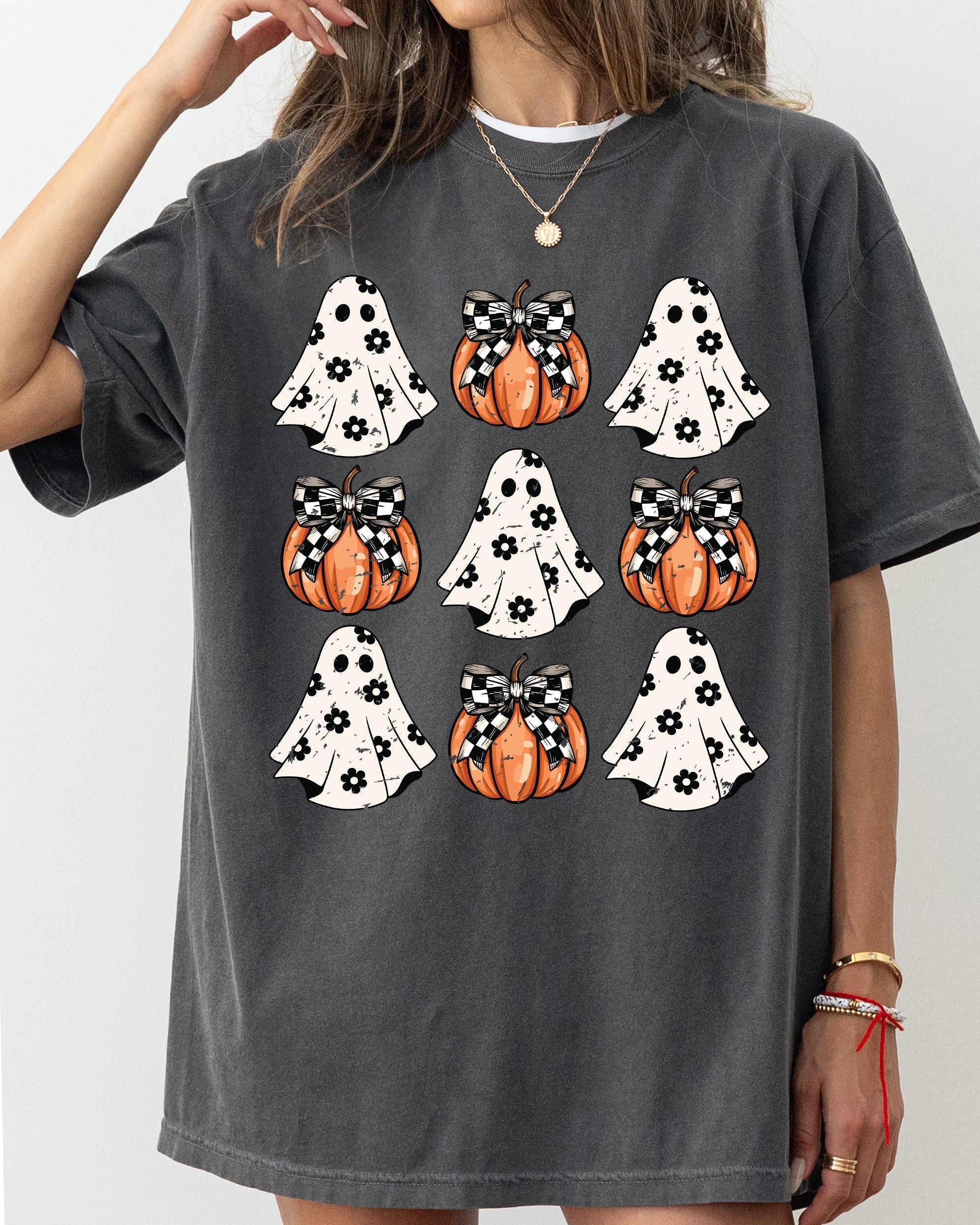 Mini Ghosts And Pumpkins Western Witch Halloween Limited Edition Comfort Colors Tee