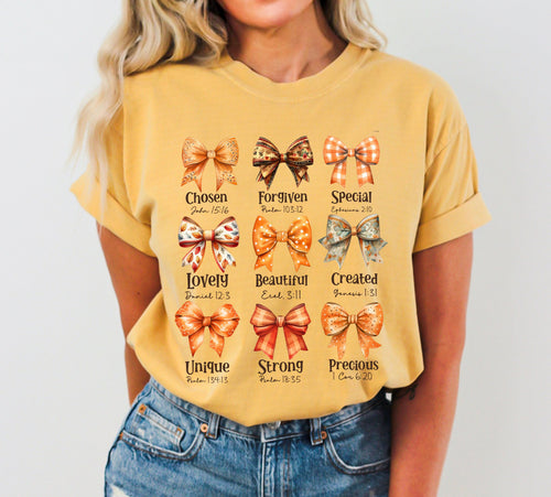 Bible Verse Bow Ribbon Christian Fall Western Witch Meme Halloween Costume Comfort Colors Tee