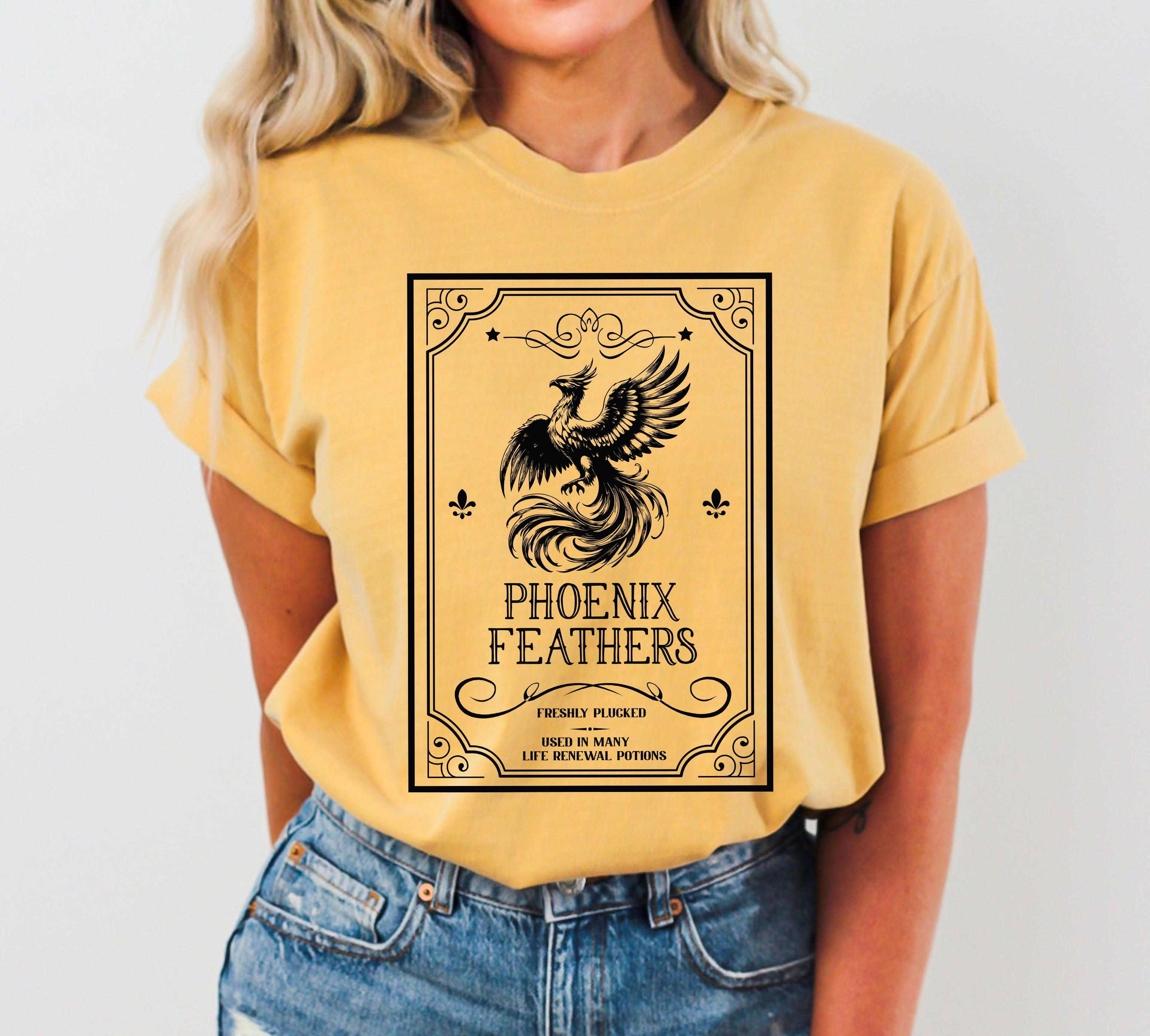 Phoenix Feathers Vintage Western Witch Halloween Costume Artwork Comfort Colors Tee