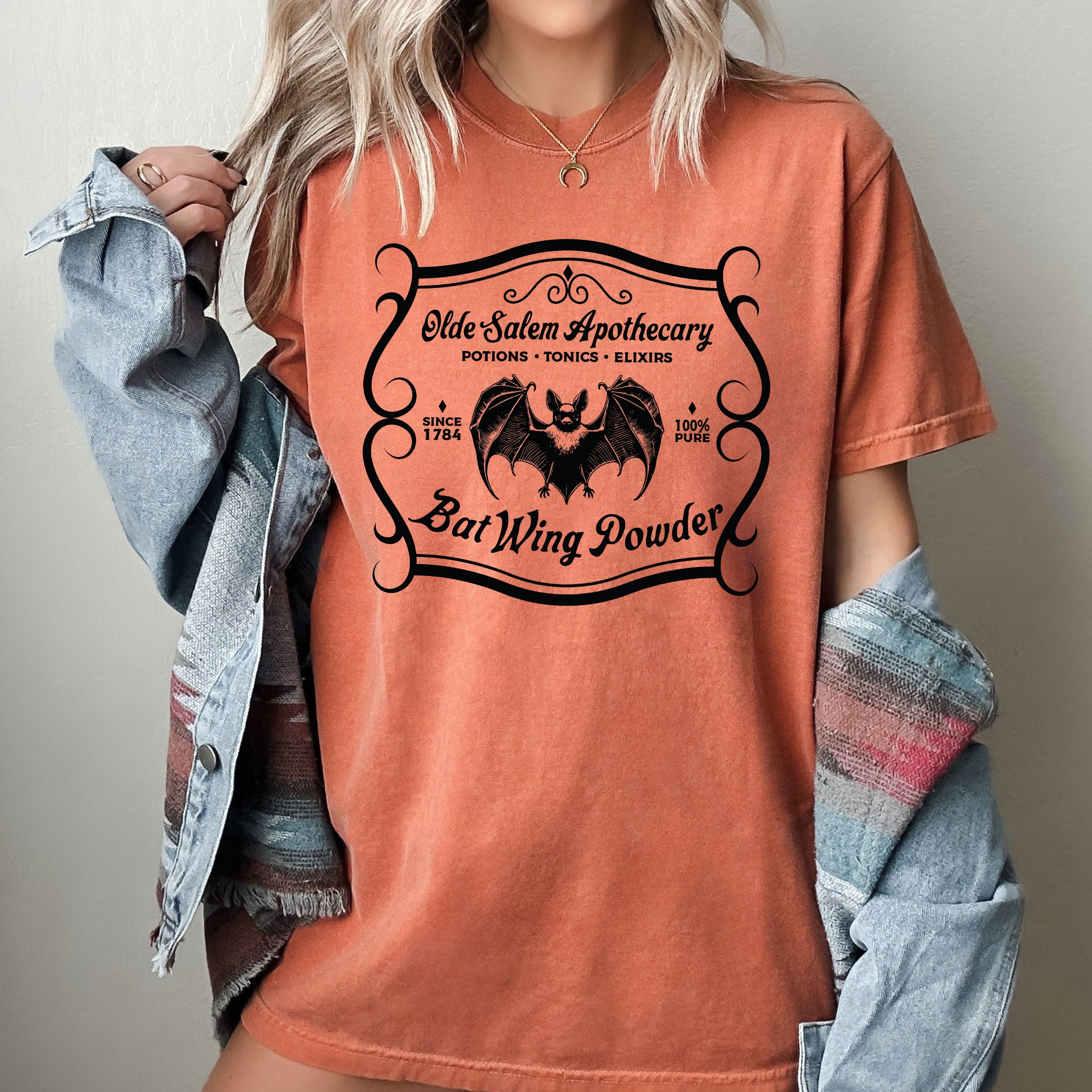 Olde Salem Apothecary Vintage Western Witch Halloween Meme Collection Comfort Colors Tee