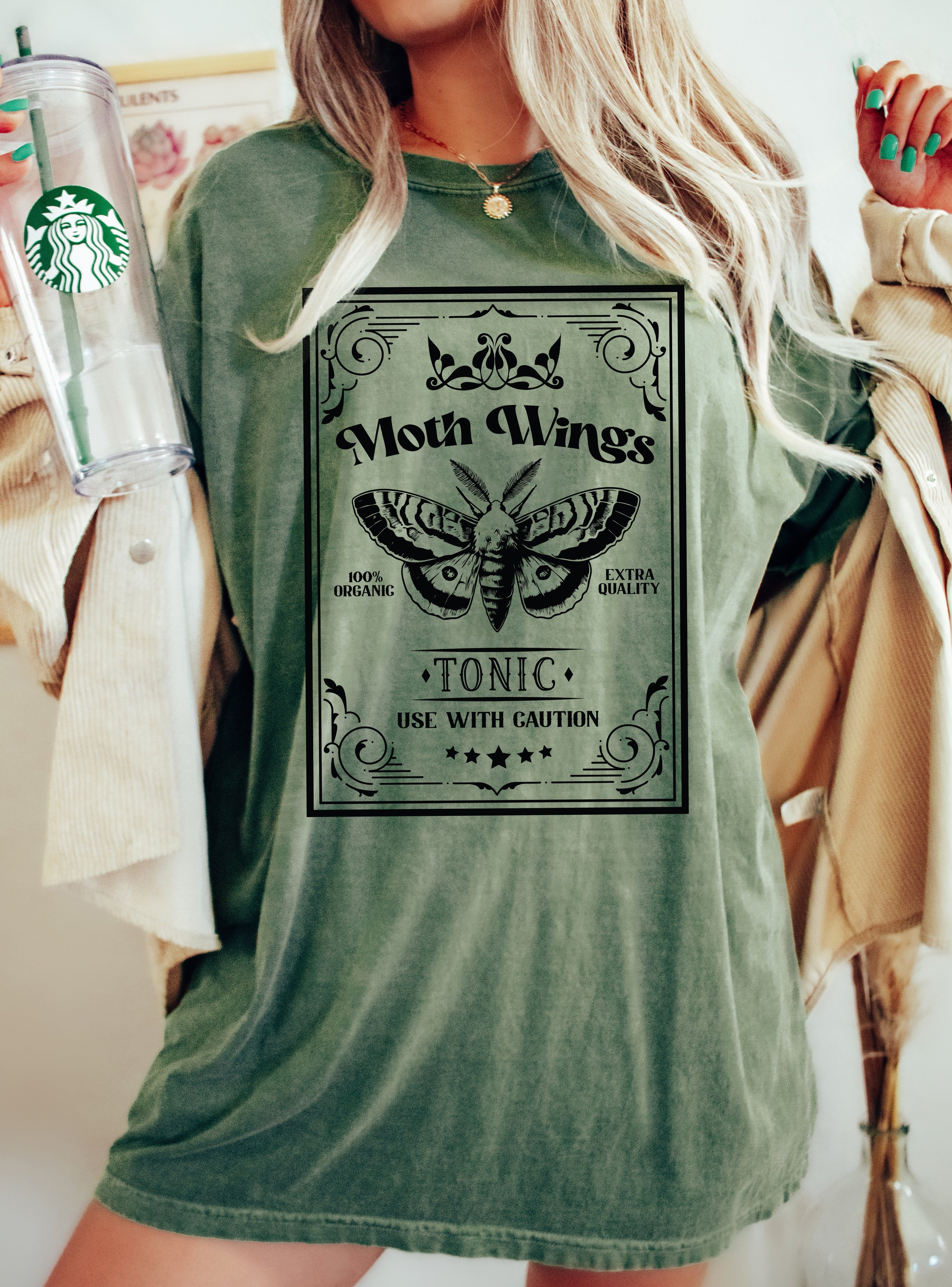 Moth Wings Vintage Western Witch Aesthetic Meme Halloween Costume Comfort Colors Tee