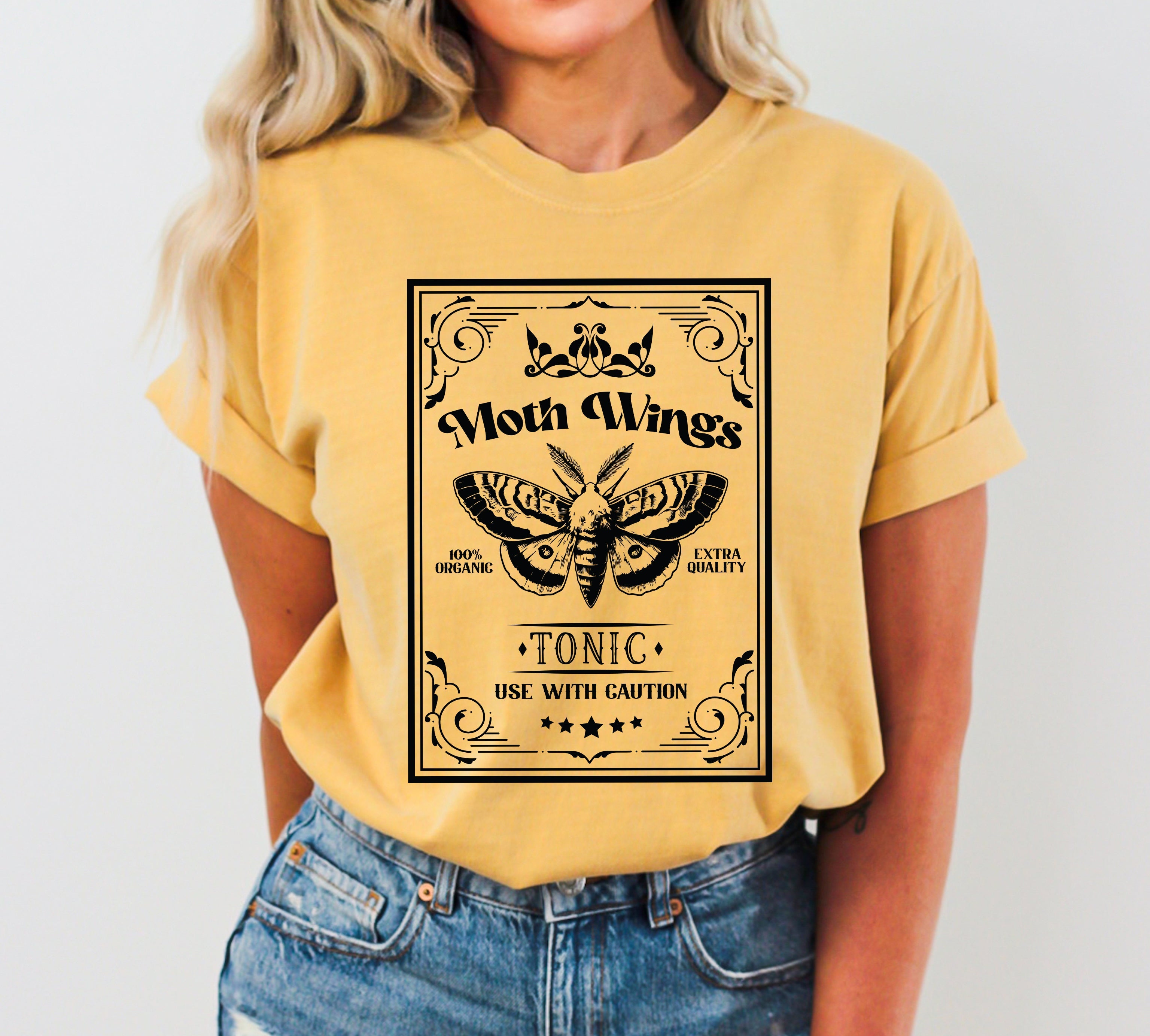 Moth Wings Vintage Western Witch Aesthetic Meme Halloween Costume Comfort Colors Tee