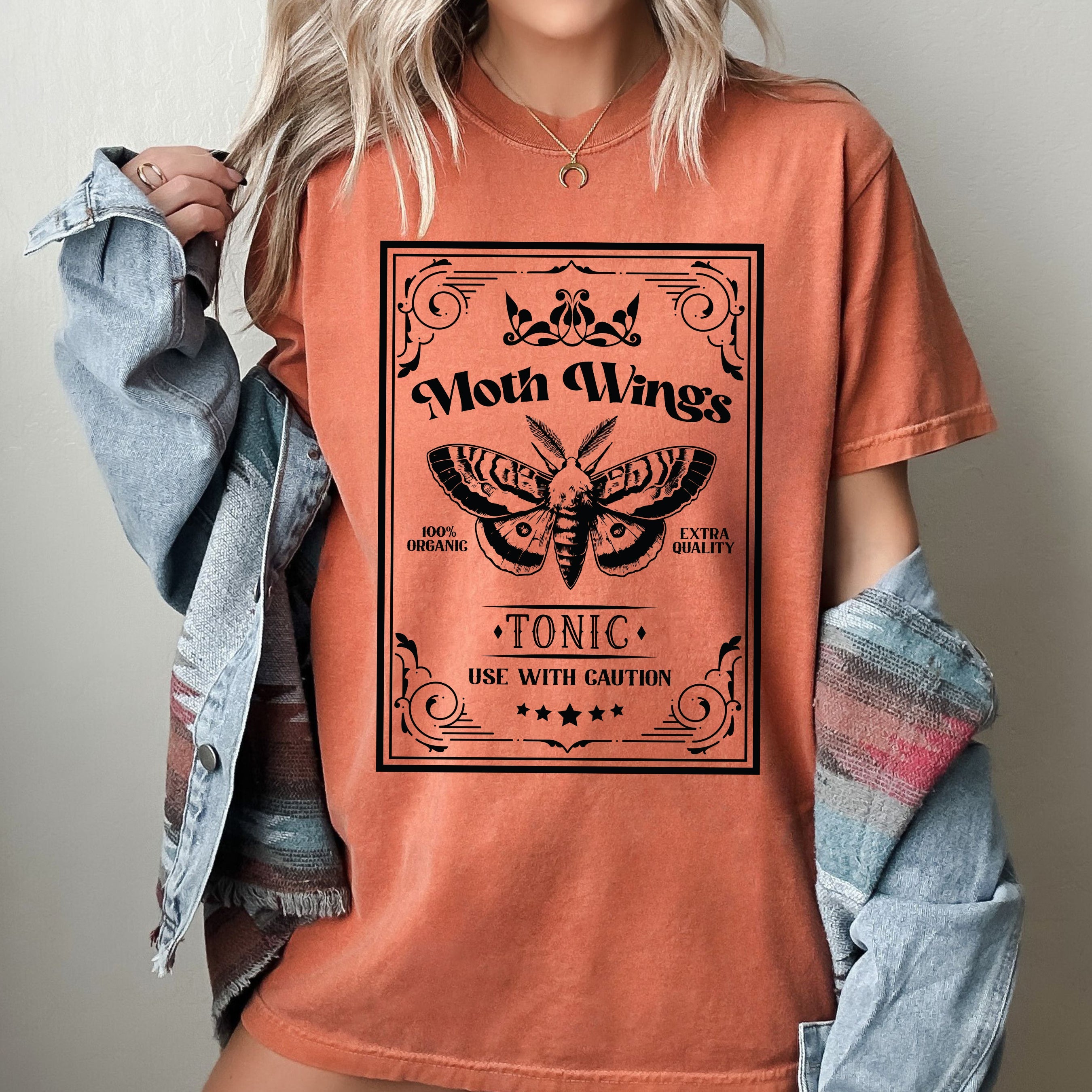Moth Wings Vintage Western Witch Aesthetic Meme Halloween Costume Comfort Colors Tee