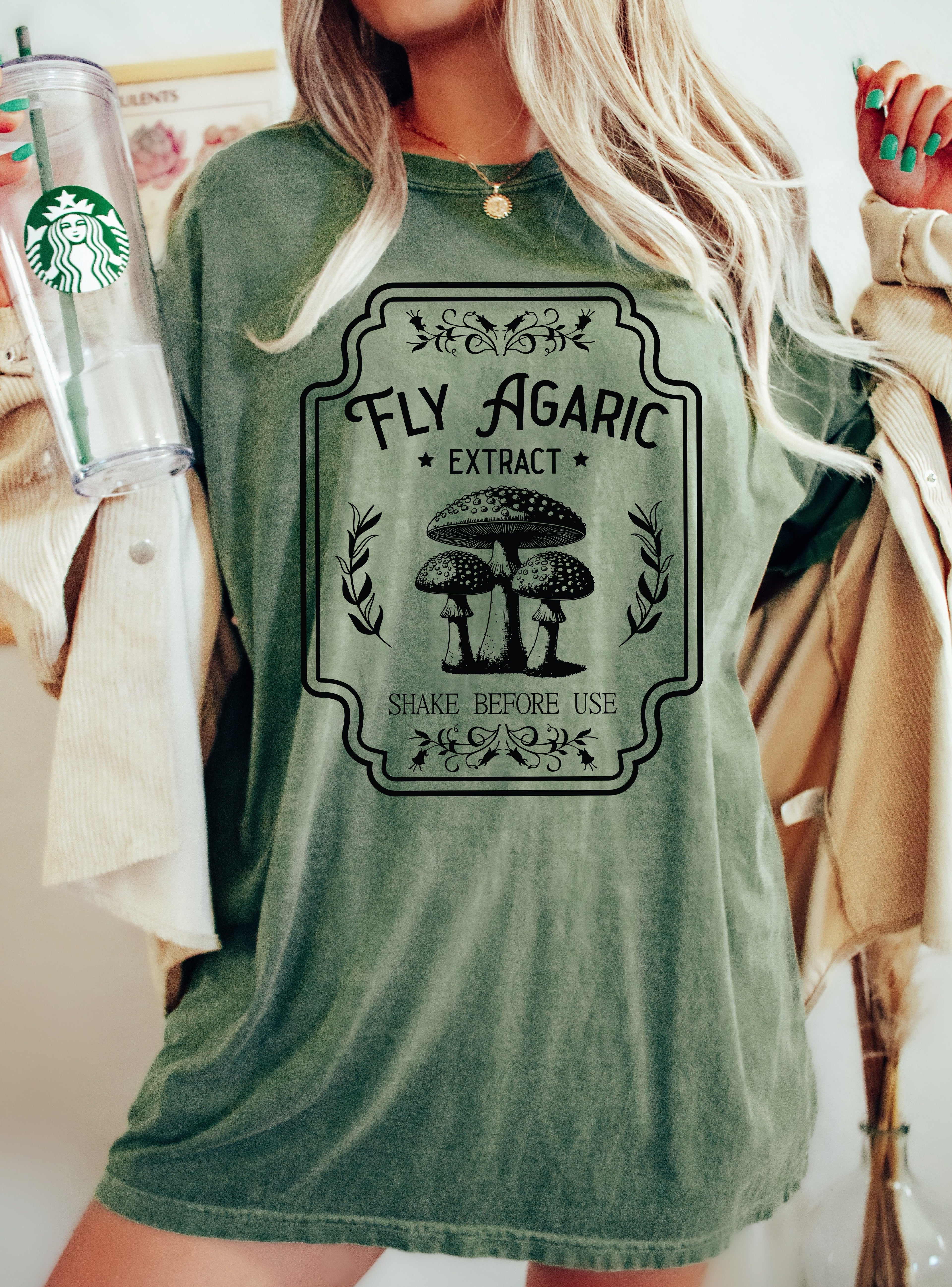 Fly Agaric Vintage Mushroom Western Witch Halloween Meme Costume Comfort Colors Tee