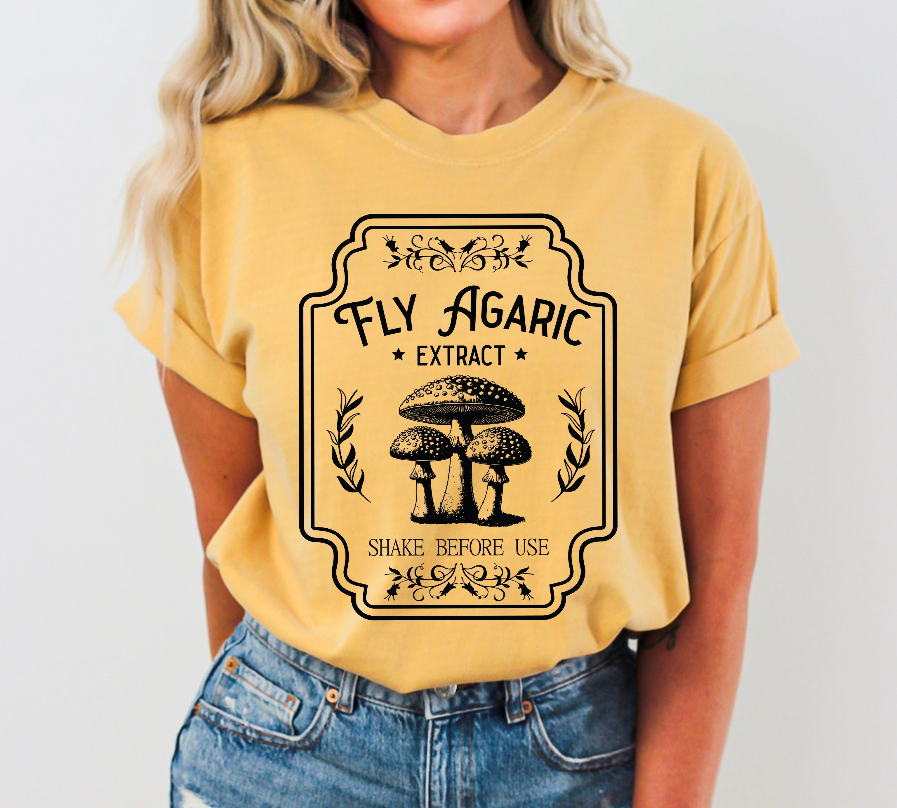 Fly Agaric Vintage Mushroom Western Witch Halloween Meme Costume Comfort Colors Tee