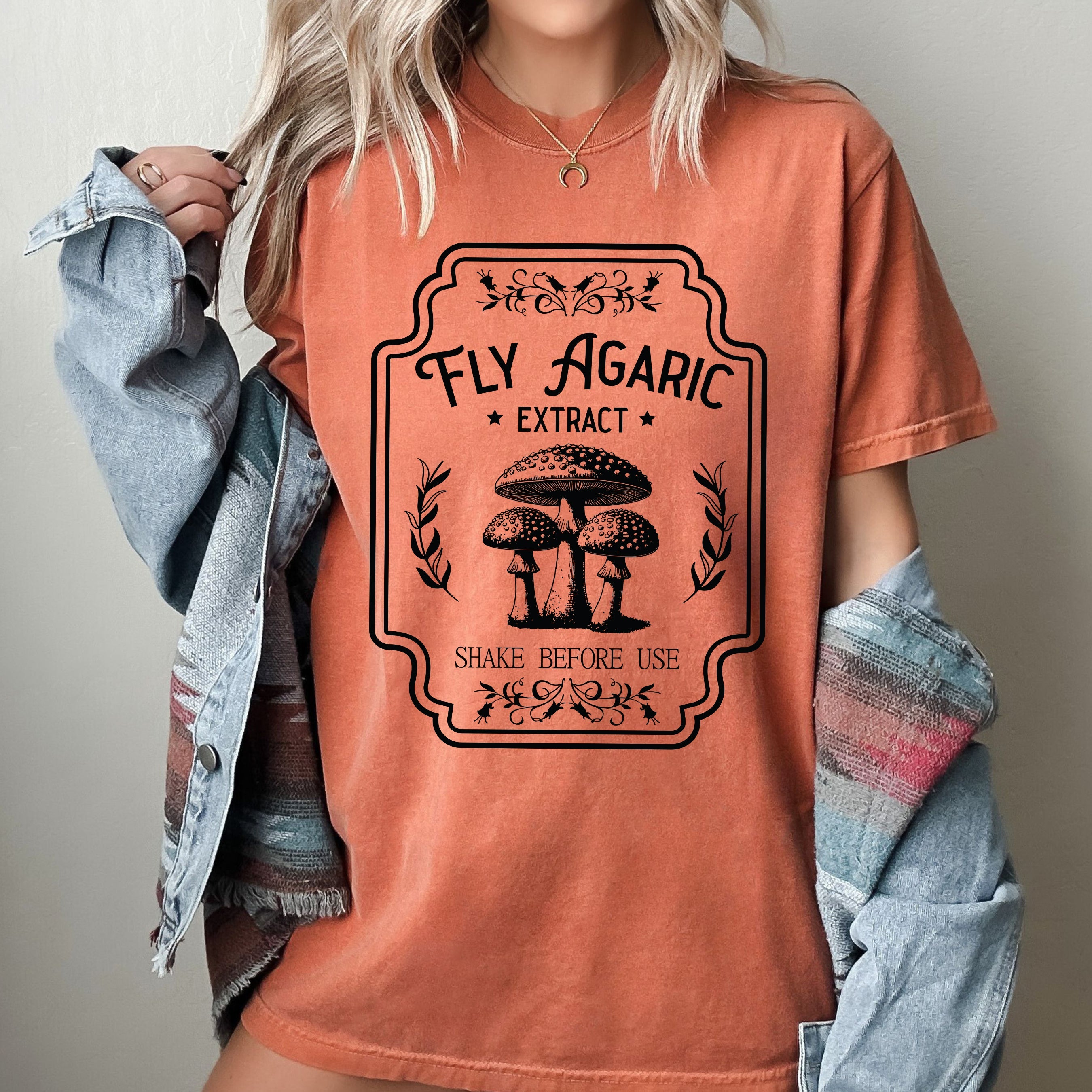 Fly Agaric Vintage Mushroom Western Witch Halloween Meme Costume Comfort Colors Tee