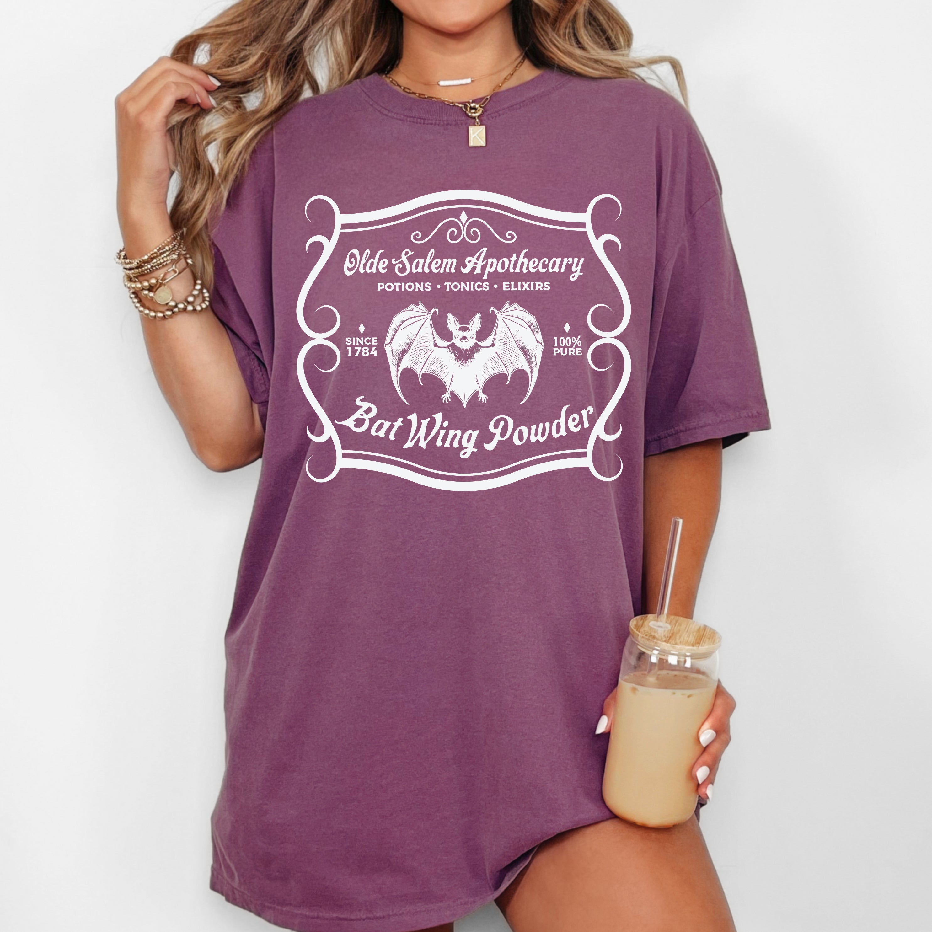 Olde Salem Apothecary Vintage Western Witch Halloween Meme Collection Comfort Colors Tee