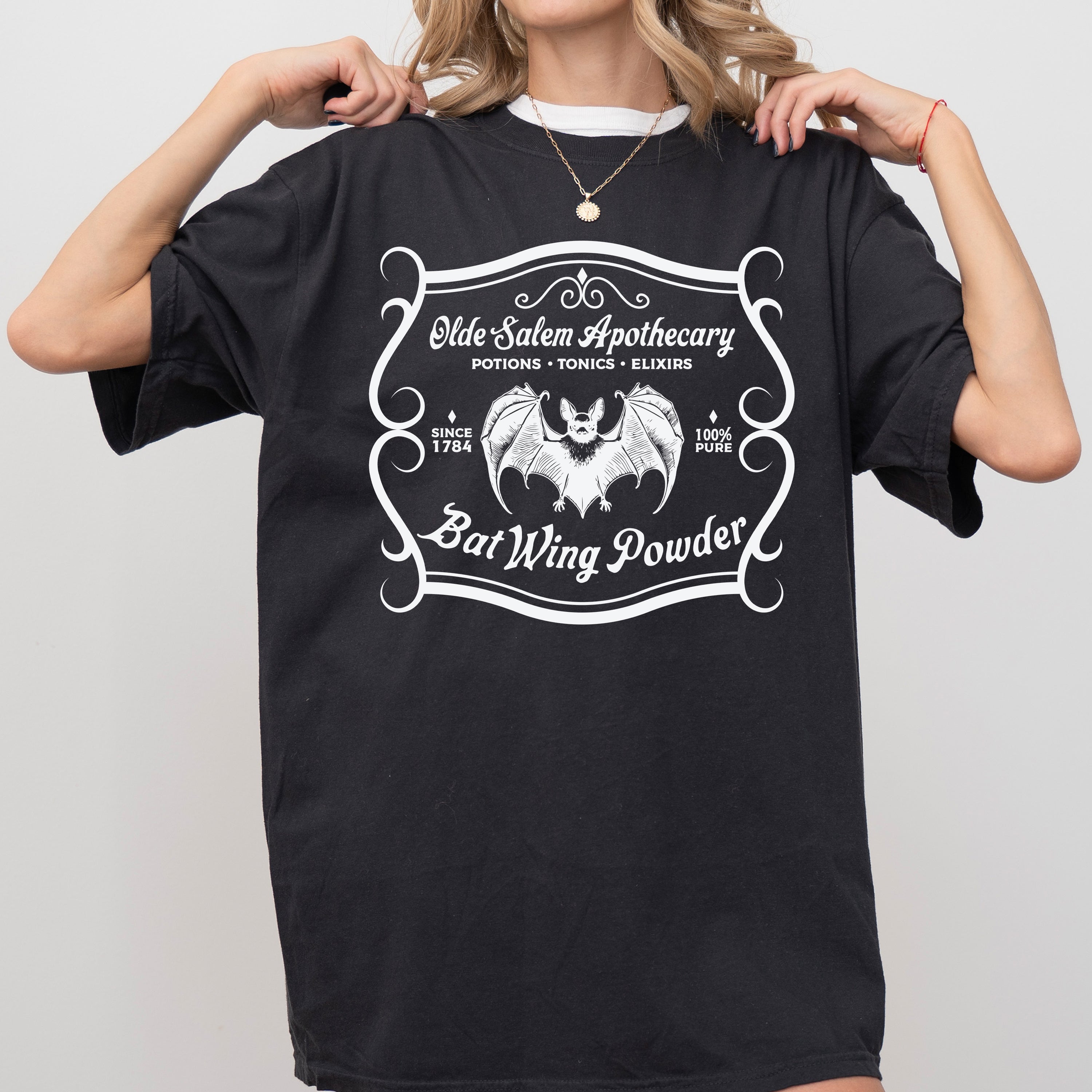 Olde Salem Apothecary Vintage Western Witch Halloween Meme Collection Comfort Colors Tee