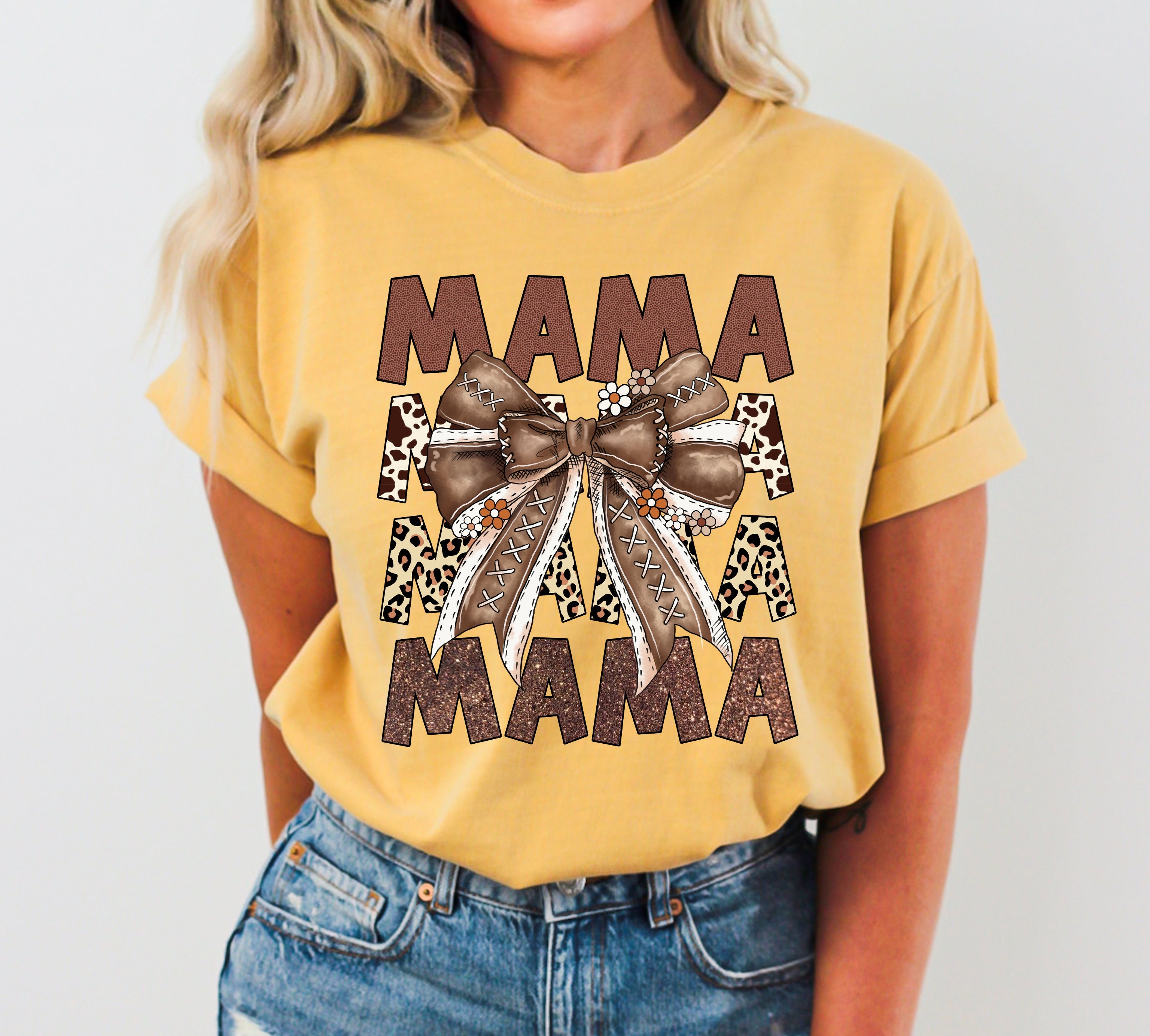 Mama Football Vintage Western Witch Meme Halloween Costume Collection Comfort Colors Tee