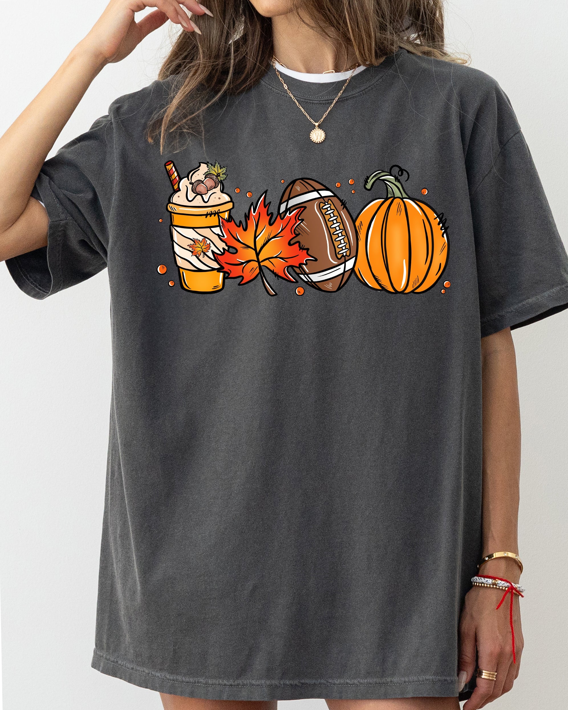 Football Icons Fall Pumpkin Vintage Western Witch Halloween Costume Comfort Colors Tee