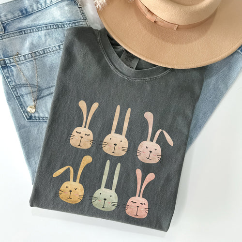 Adorable Easter Bunnies, Rabbits Vintage Illustration With Soft Pastels And Whimsical Carrot Delights Comfort Colors Tee