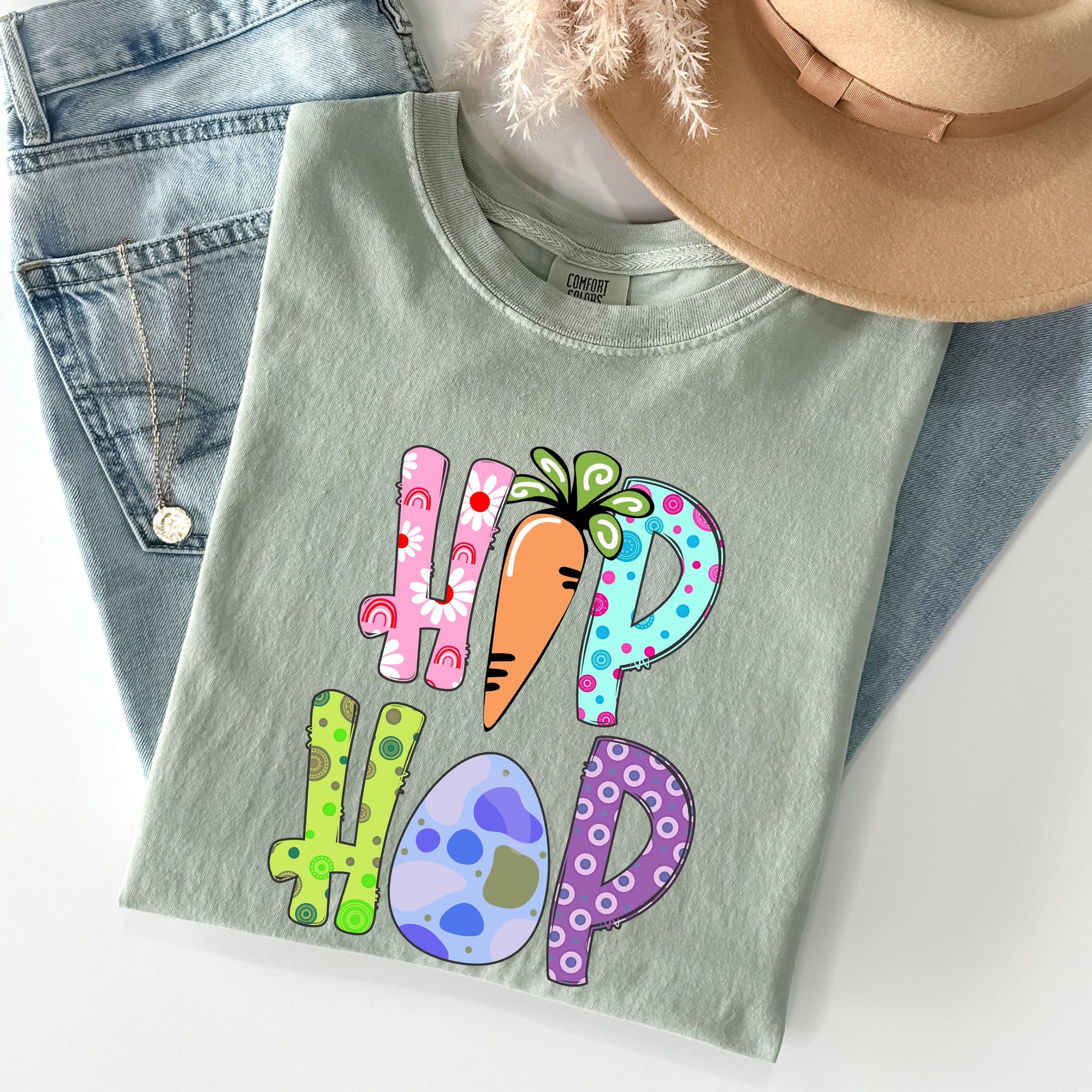 Hip Hop Easter Colorful Vintage Streetwear Vibe Graphic Expression Artwork Comfort Colors Tee