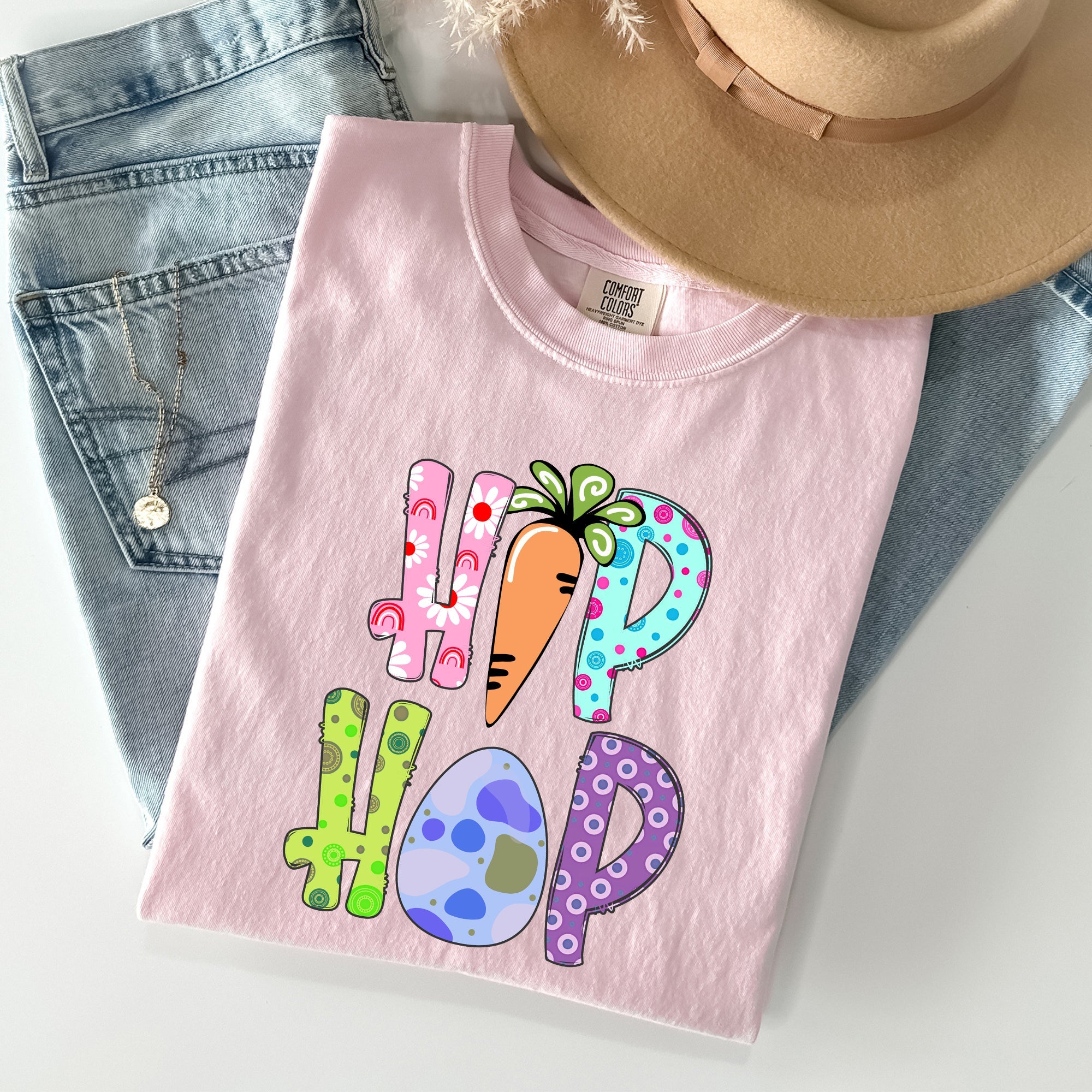 Hip Hop Easter Colorful Vintage Streetwear Vibe Graphic Expression Artwork Comfort Colors Tee
