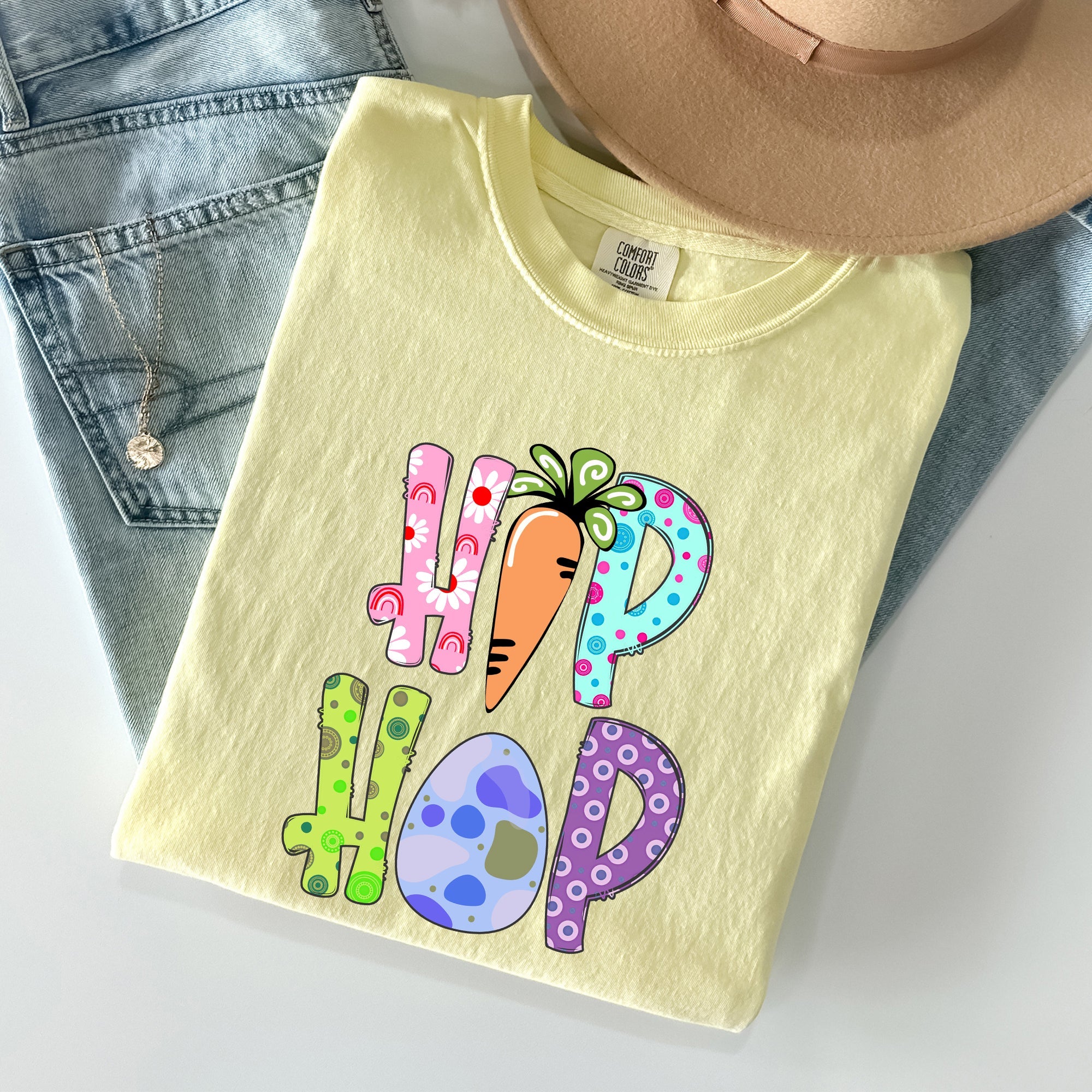 Hip Hop Easter Colorful Vintage Streetwear Vibe Graphic Expression Artwork Comfort Colors Tee