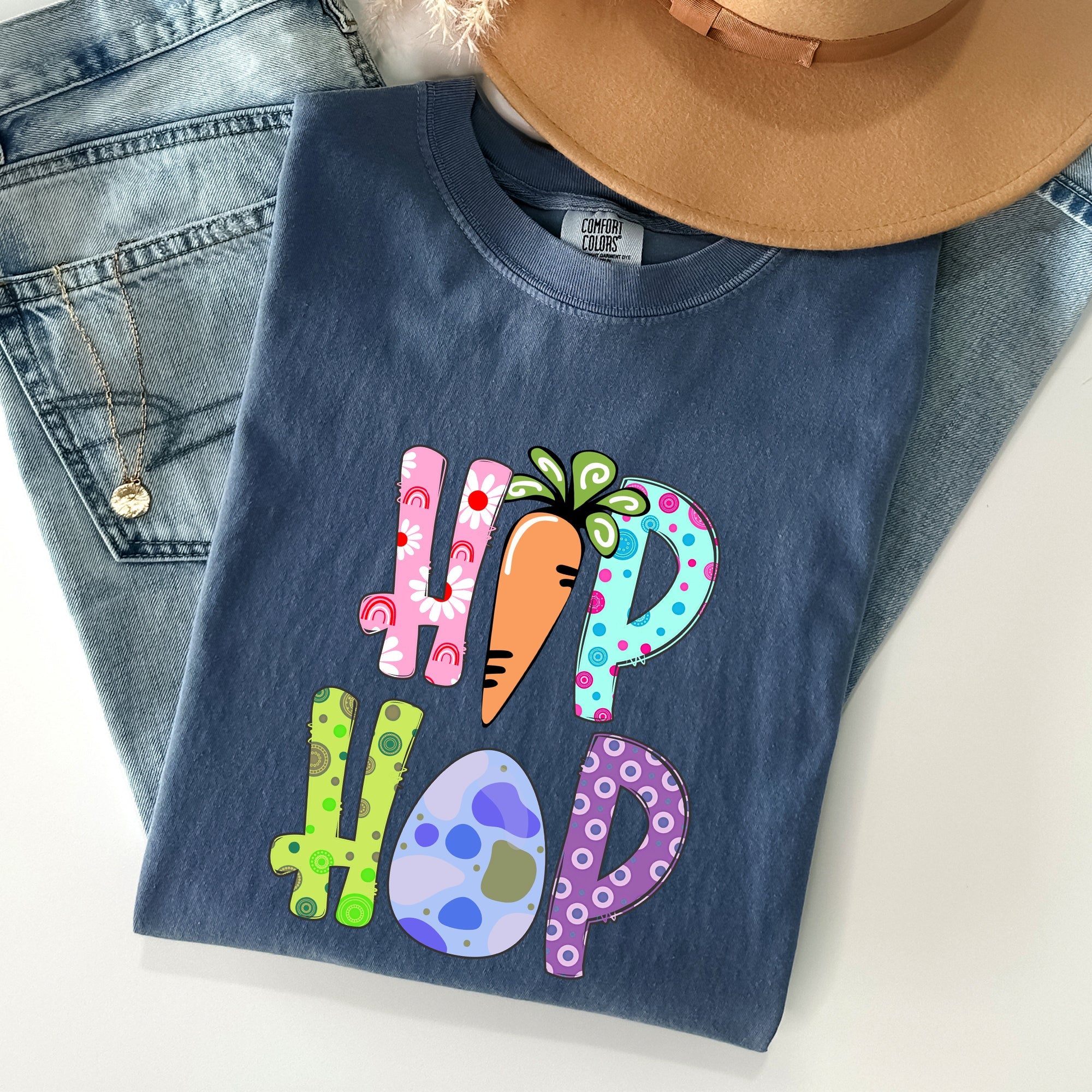 Hip Hop Easter Colorful Vintage Streetwear Vibe Graphic Expression Artwork Comfort Colors Tee