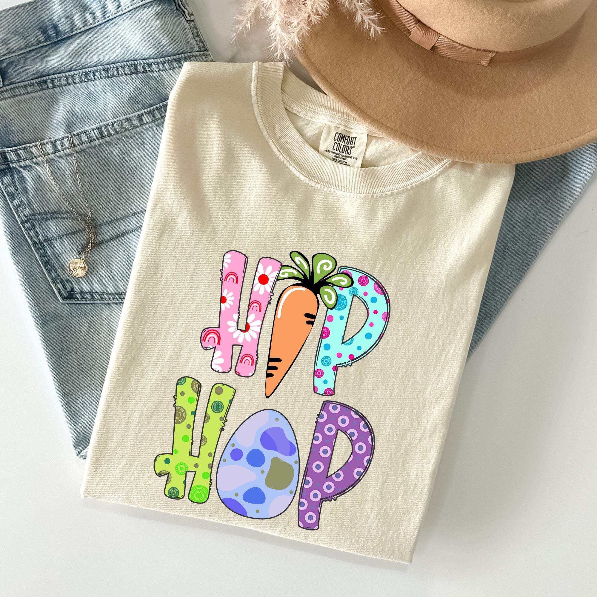 Hip Hop Easter Colorful Vintage Streetwear Vibe Graphic Expression Artwork Comfort Colors Tee