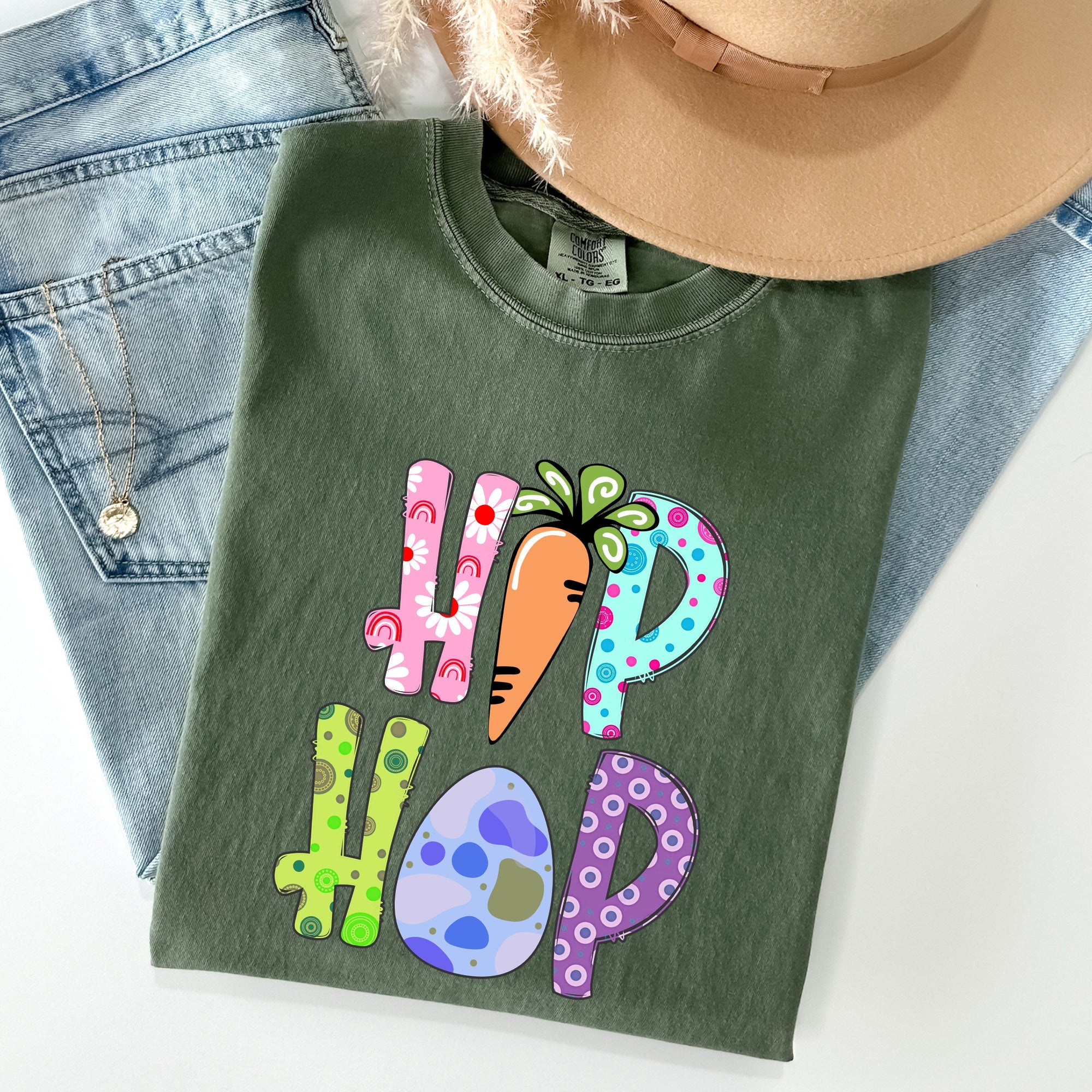 Hip Hop Easter Colorful Vintage Streetwear Vibe Graphic Expression Artwork Comfort Colors Tee