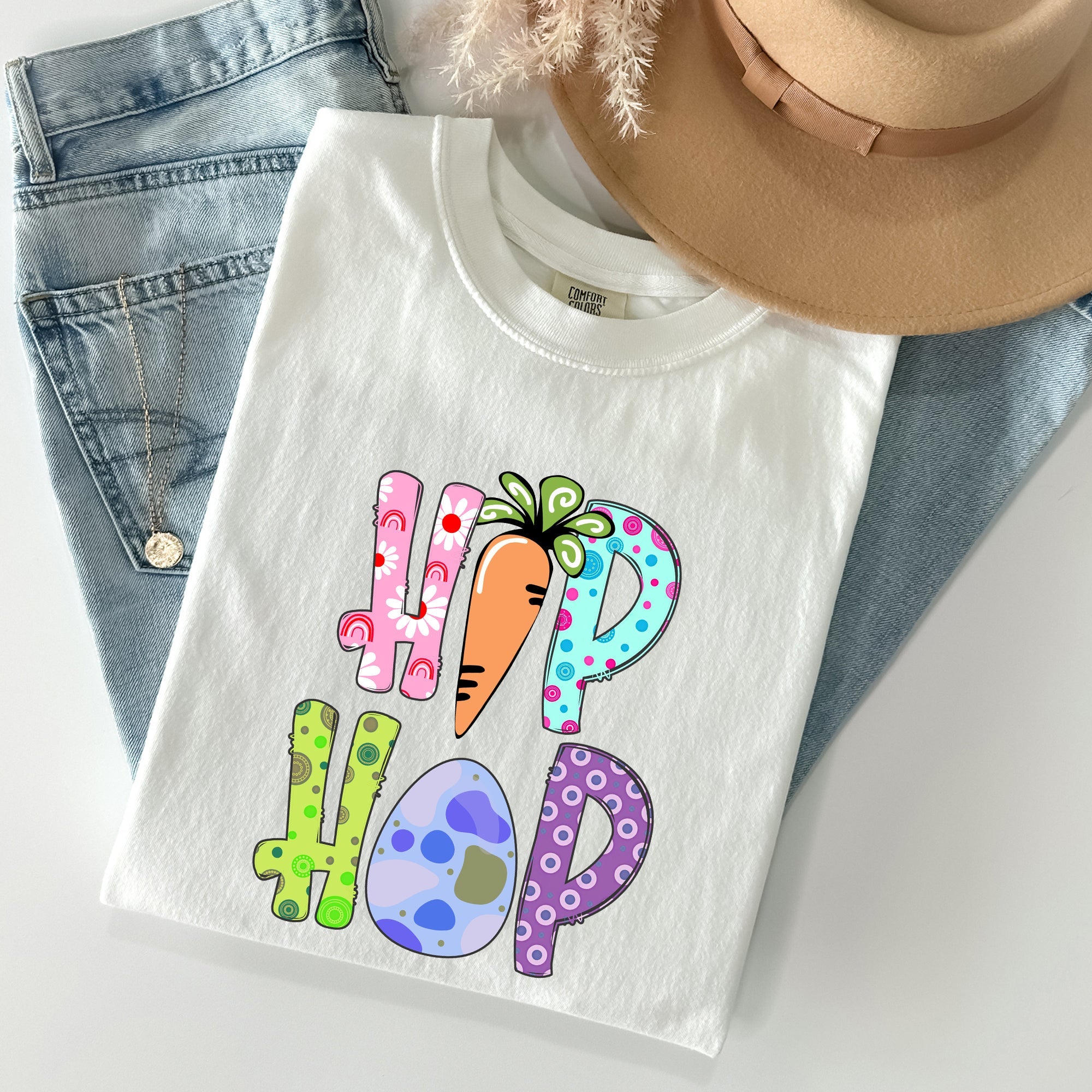 Hip Hop Easter Colorful Vintage Streetwear Vibe Graphic Expression Artwork Comfort Colors Tee