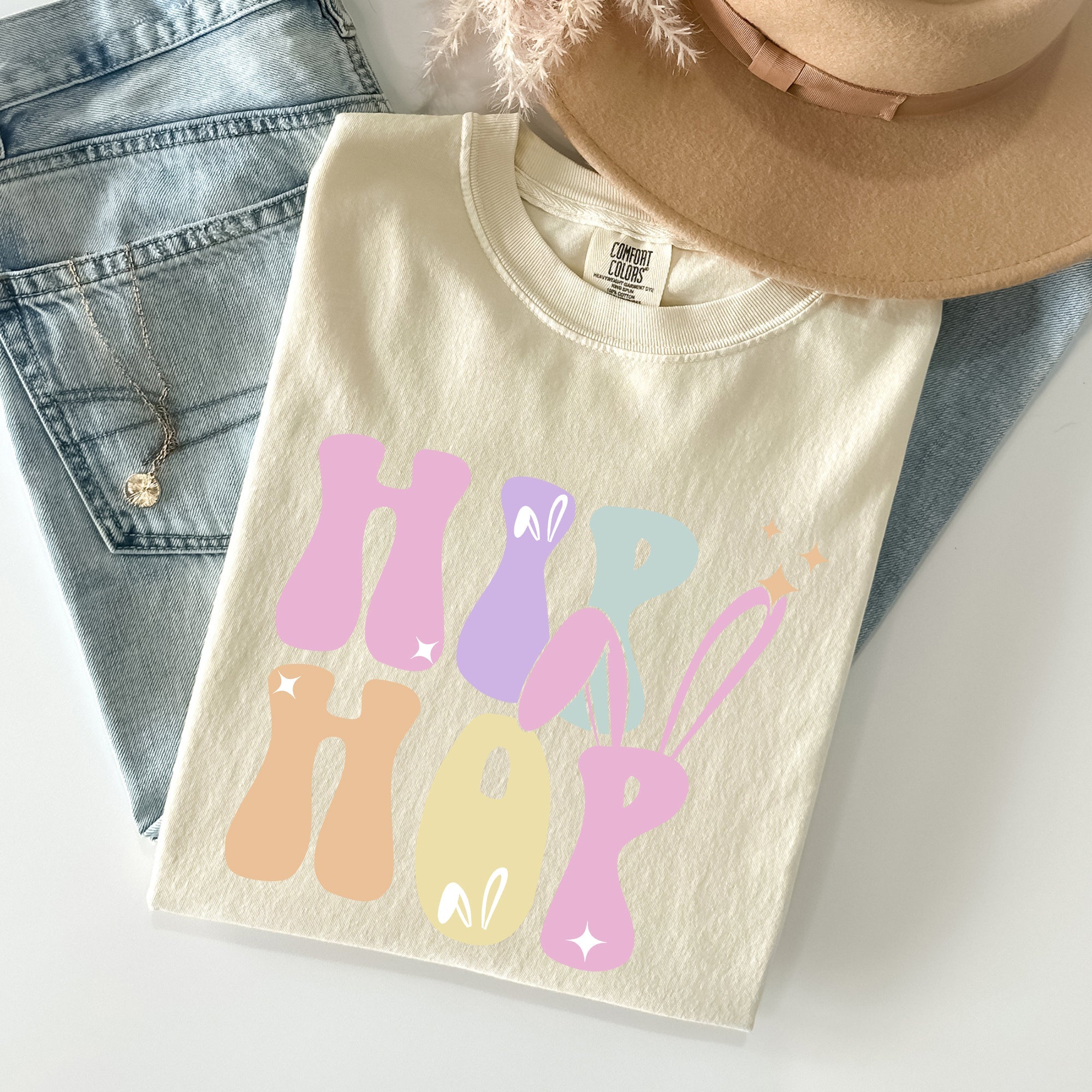 Hip Hop, Retro Easter, Bunny, Rabbit Comfort Colors Tee