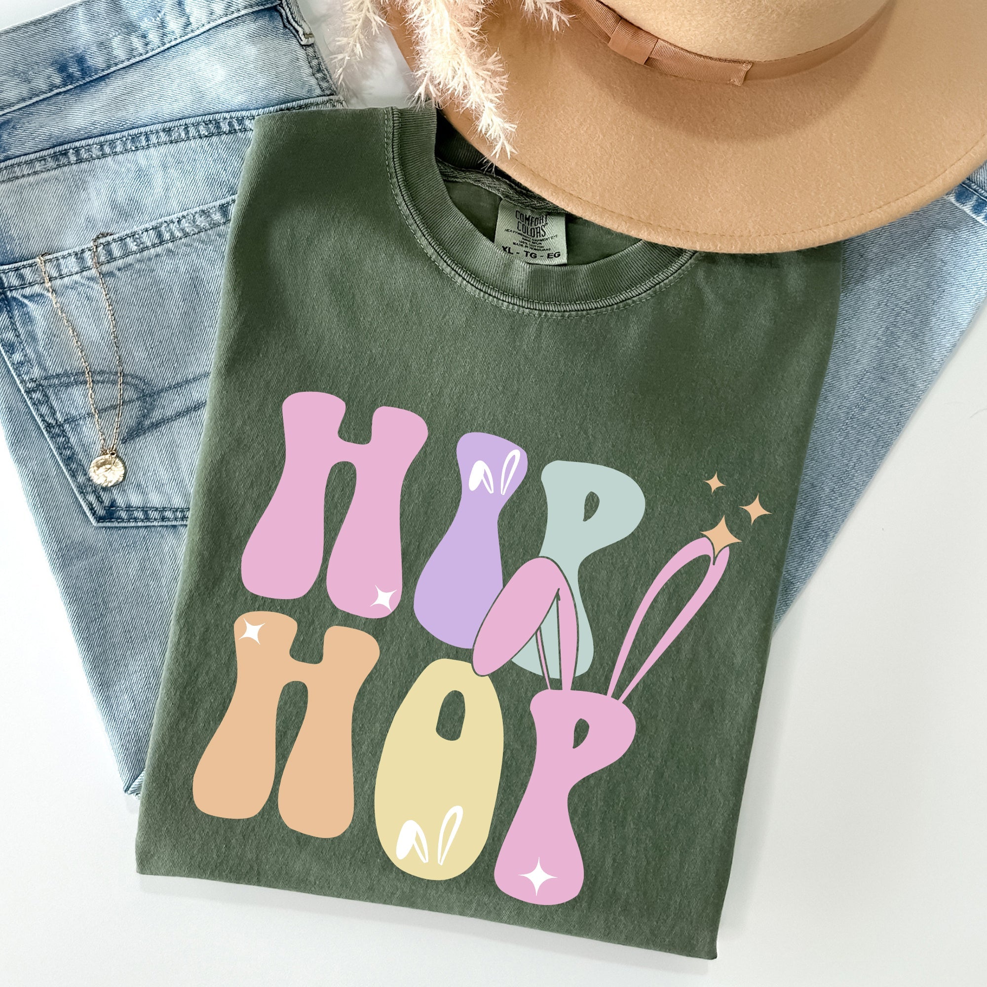 Hip Hop, Retro Easter, Bunny, Rabbit Comfort Colors Tee