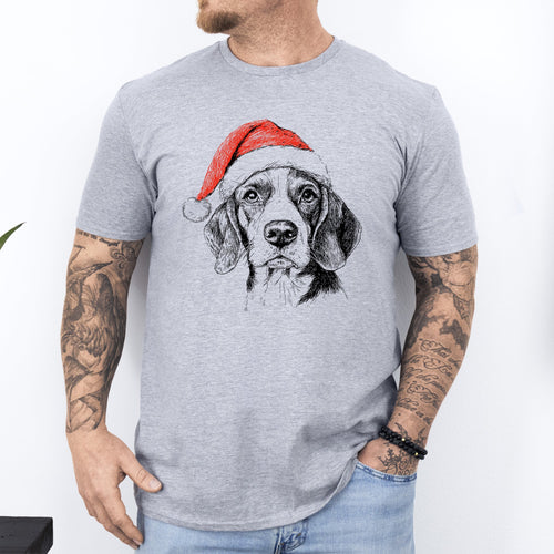 Beagle Santa Christmas Dog Lover Pet Beagle Santa Holiday Theme Beagle Lover Paw Print Graphic Tee