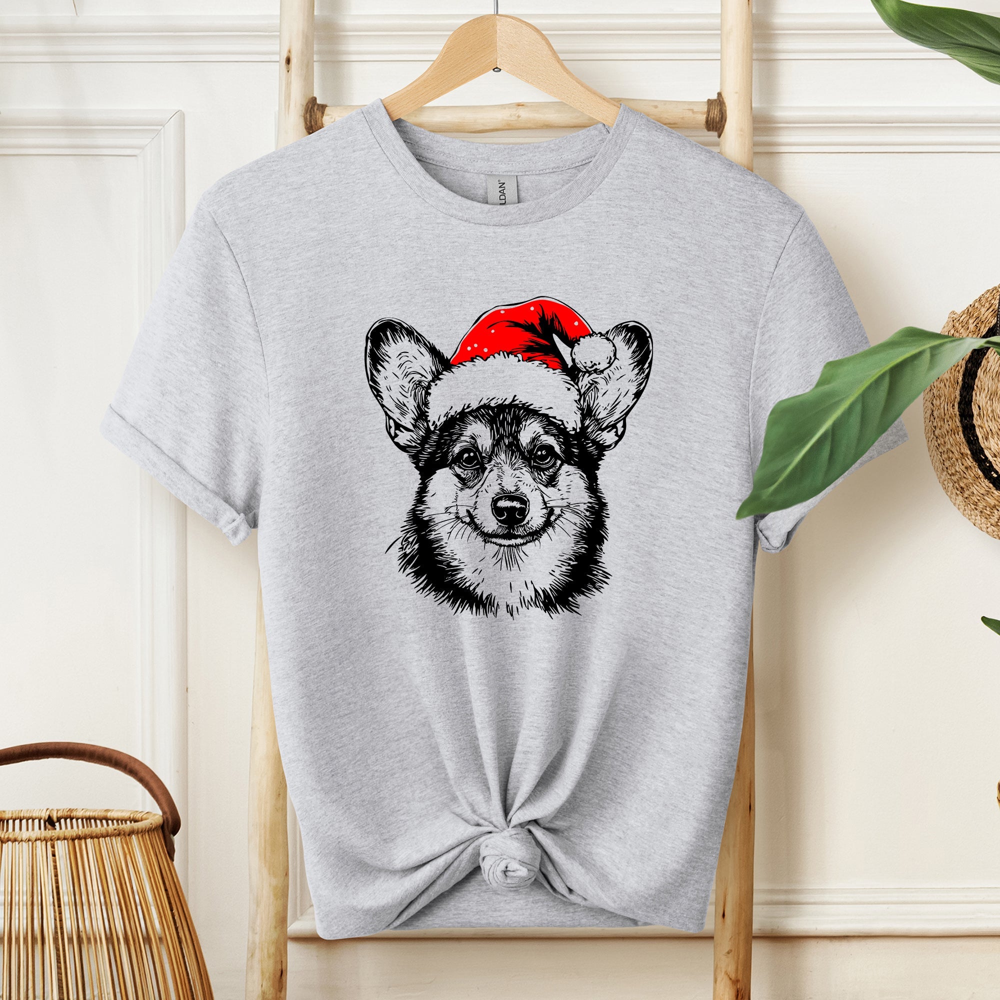 Corgi Santa Christmas Pup For Dog Lovers Everywhere Merry Holiday Spirit Comfort Colors Tee